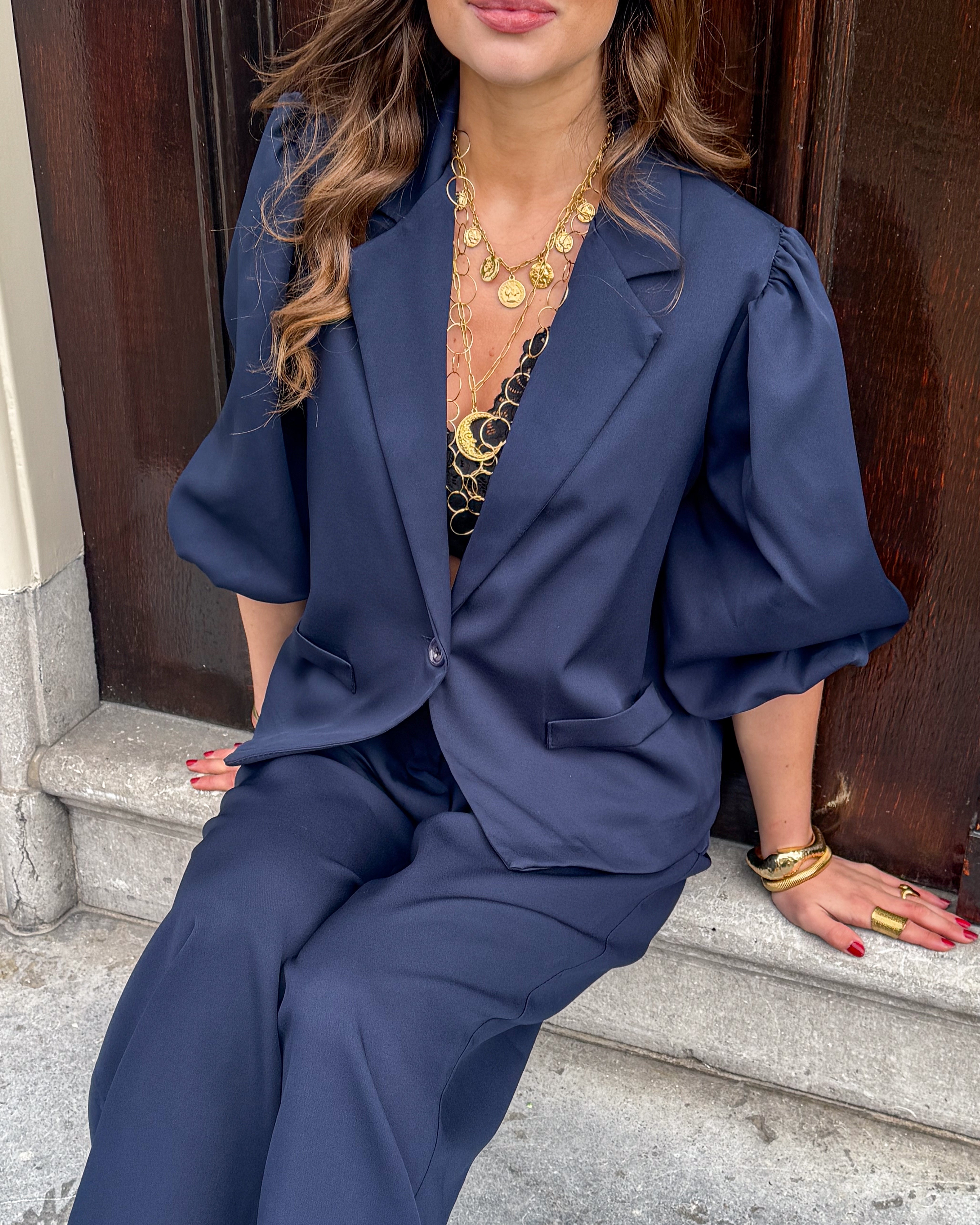 Nora Short Sleeve Blazer Navy