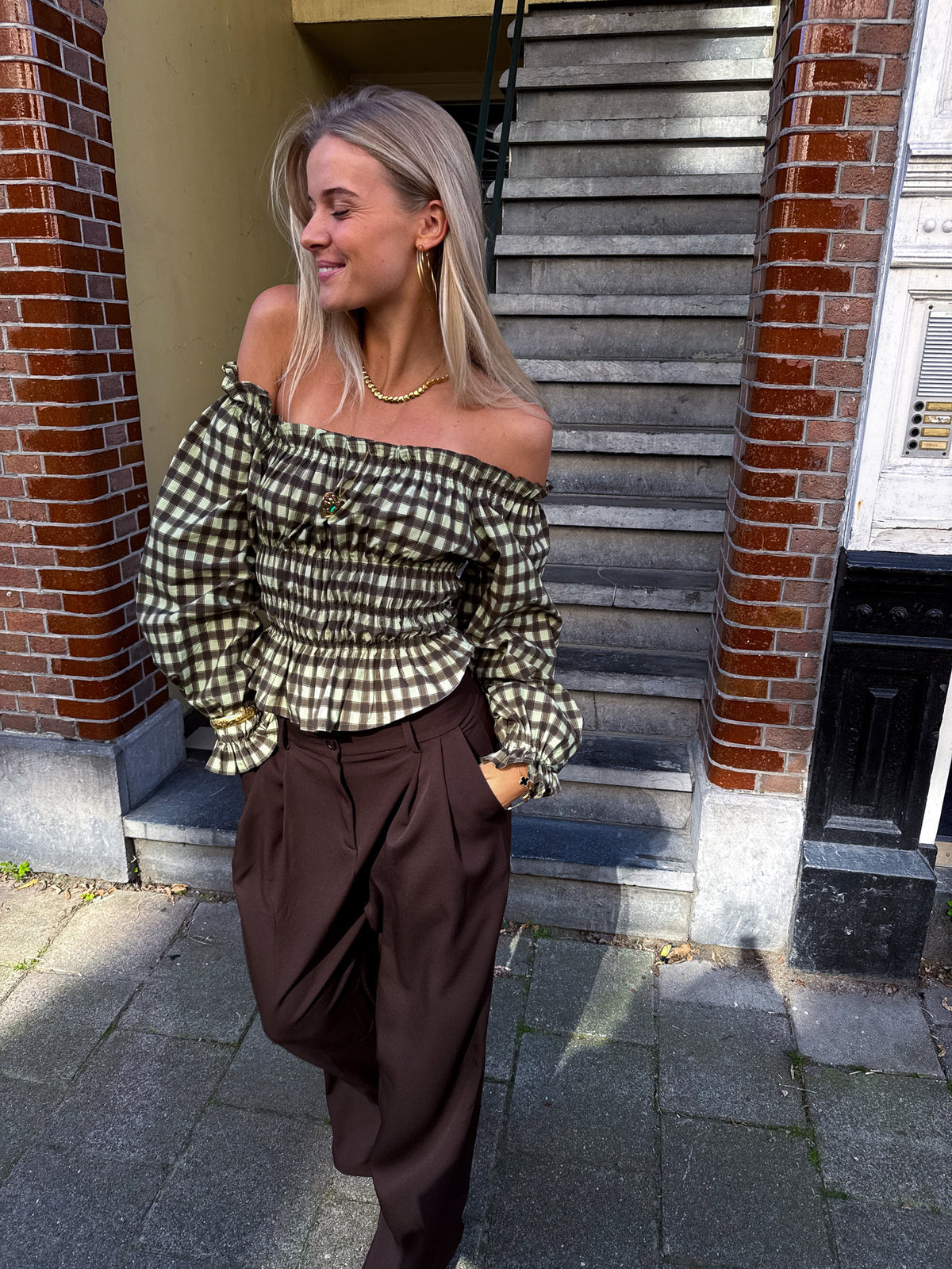 Nori Geruite Top Groen