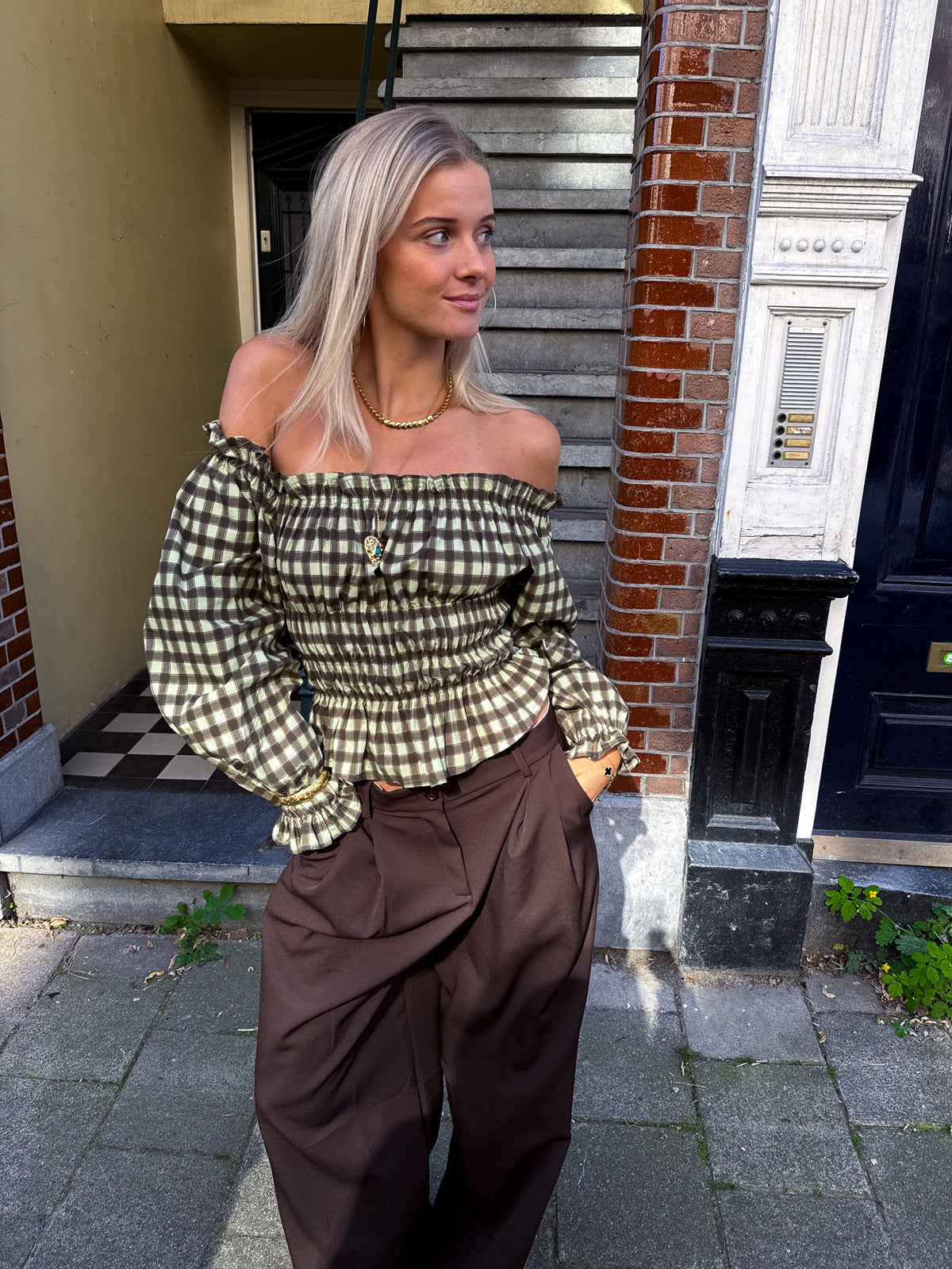 Nori Geruite Top Groen