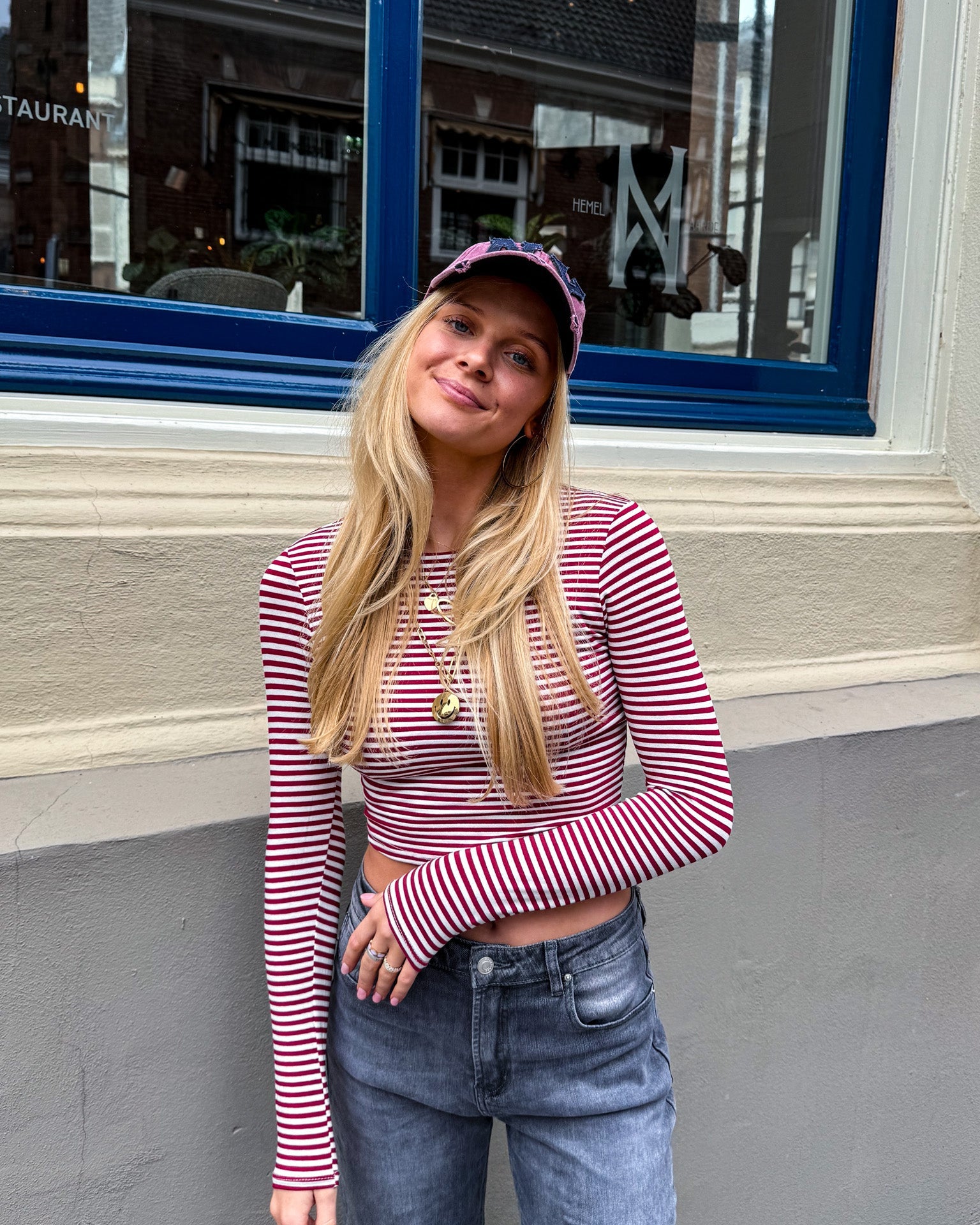 Nova Striped Top Red