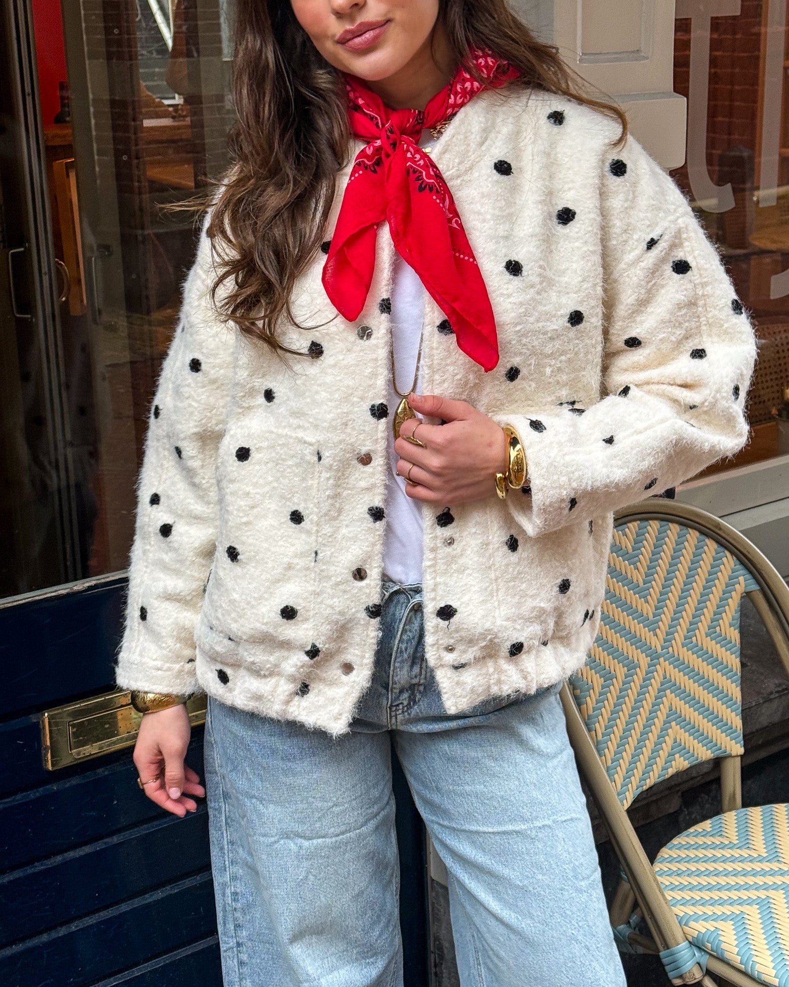 Ollie Dots Jacket White