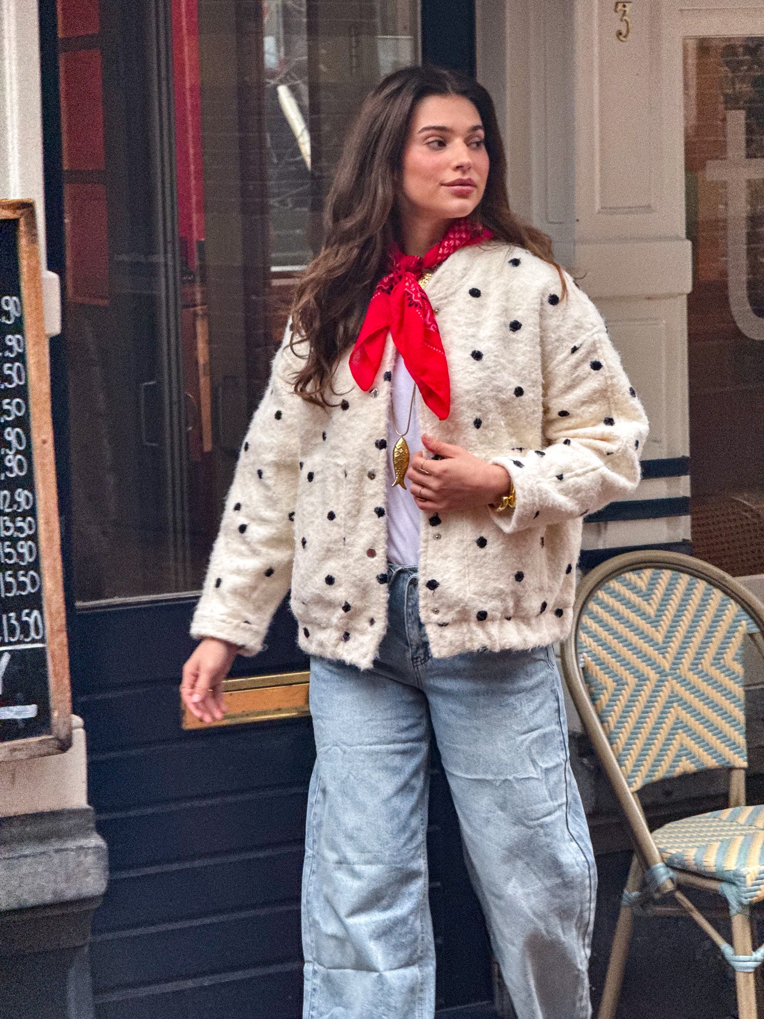 Ollie Dots Jacket White