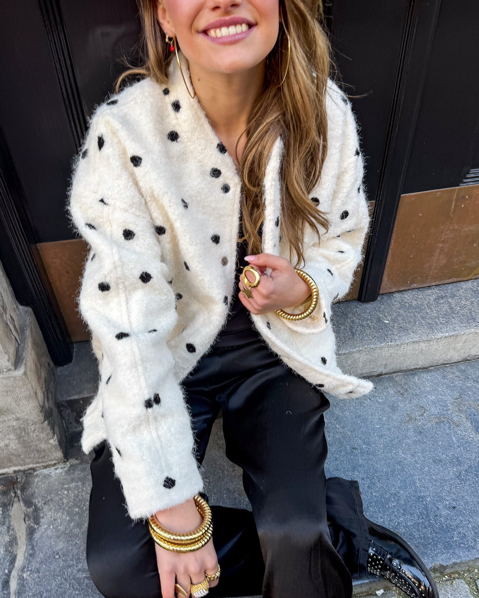 Ollie Dots Jacket White