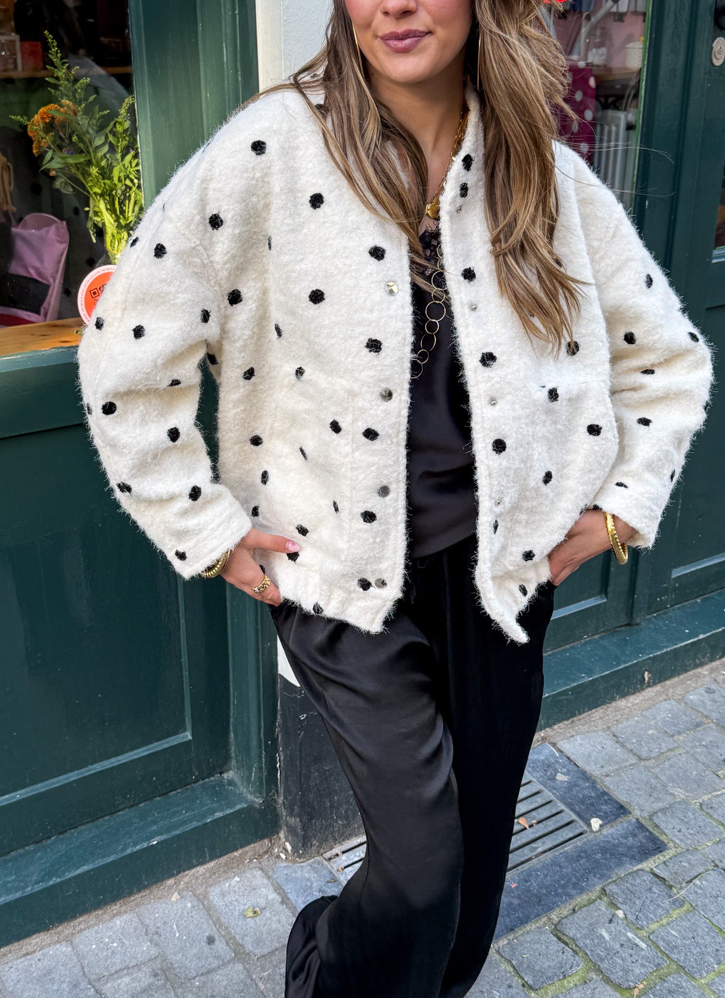 Ollie Dots Jacket White