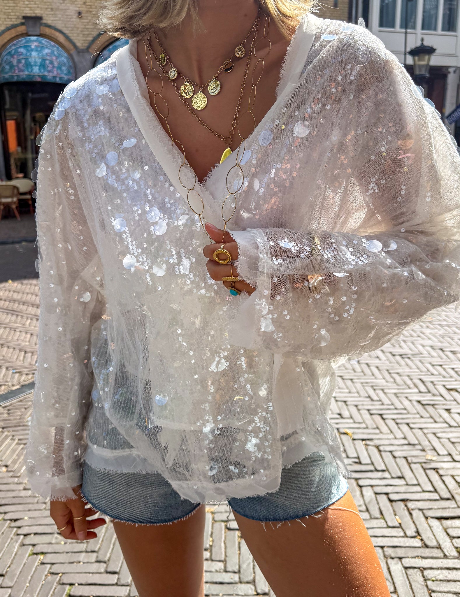 Paradise Glitter Jacket White