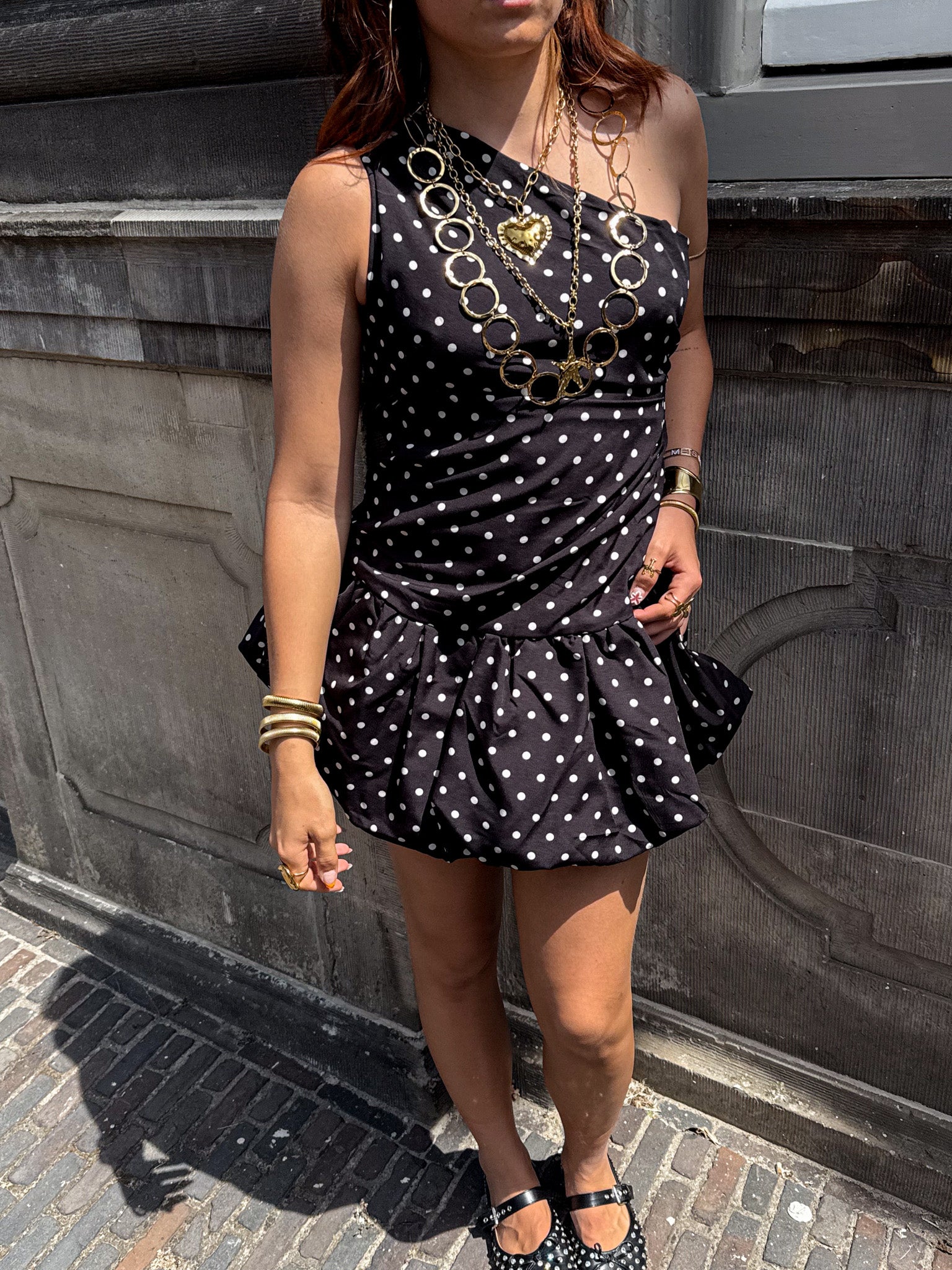 Pien Dots Dress Black