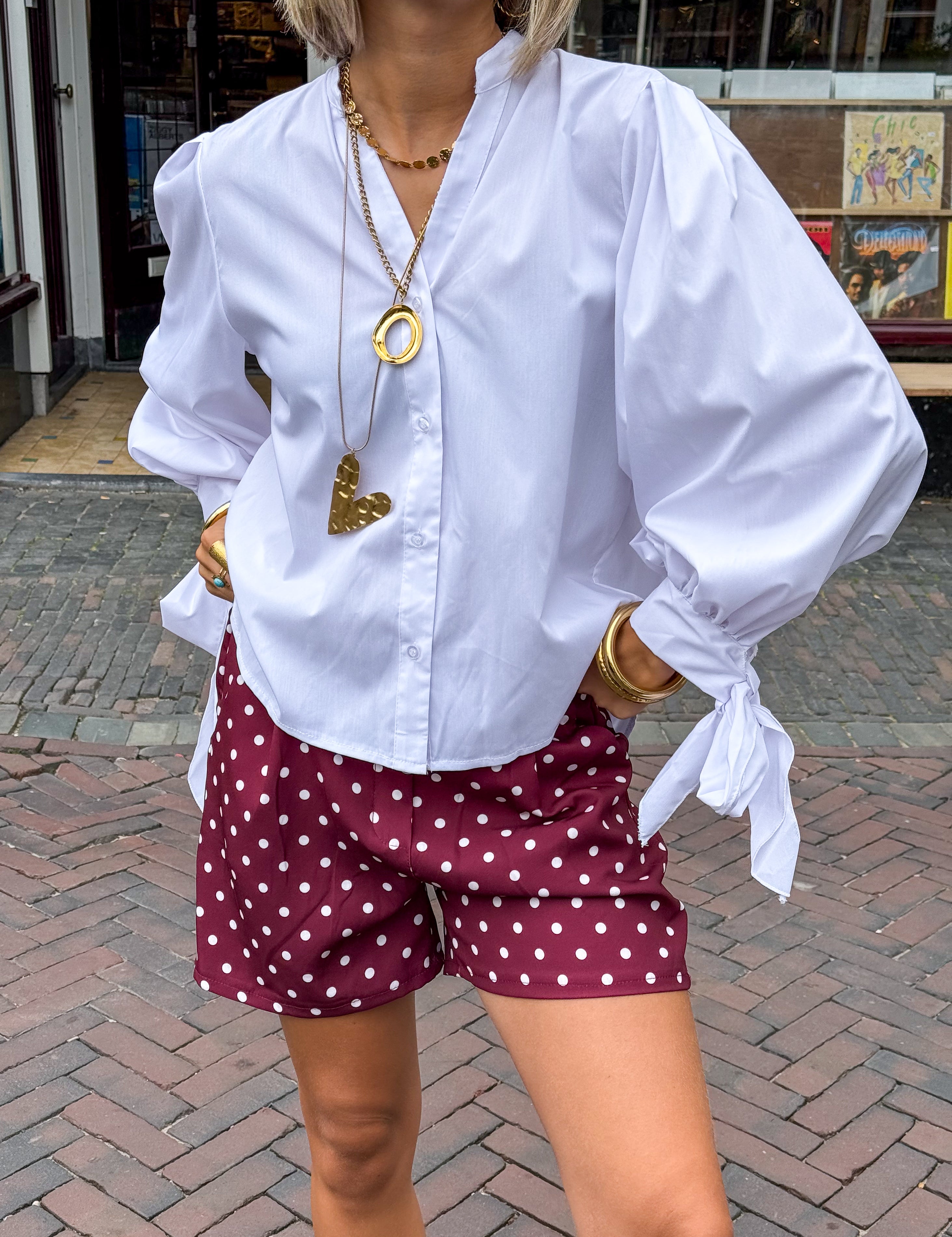 Pom Dots Short Bordeaux