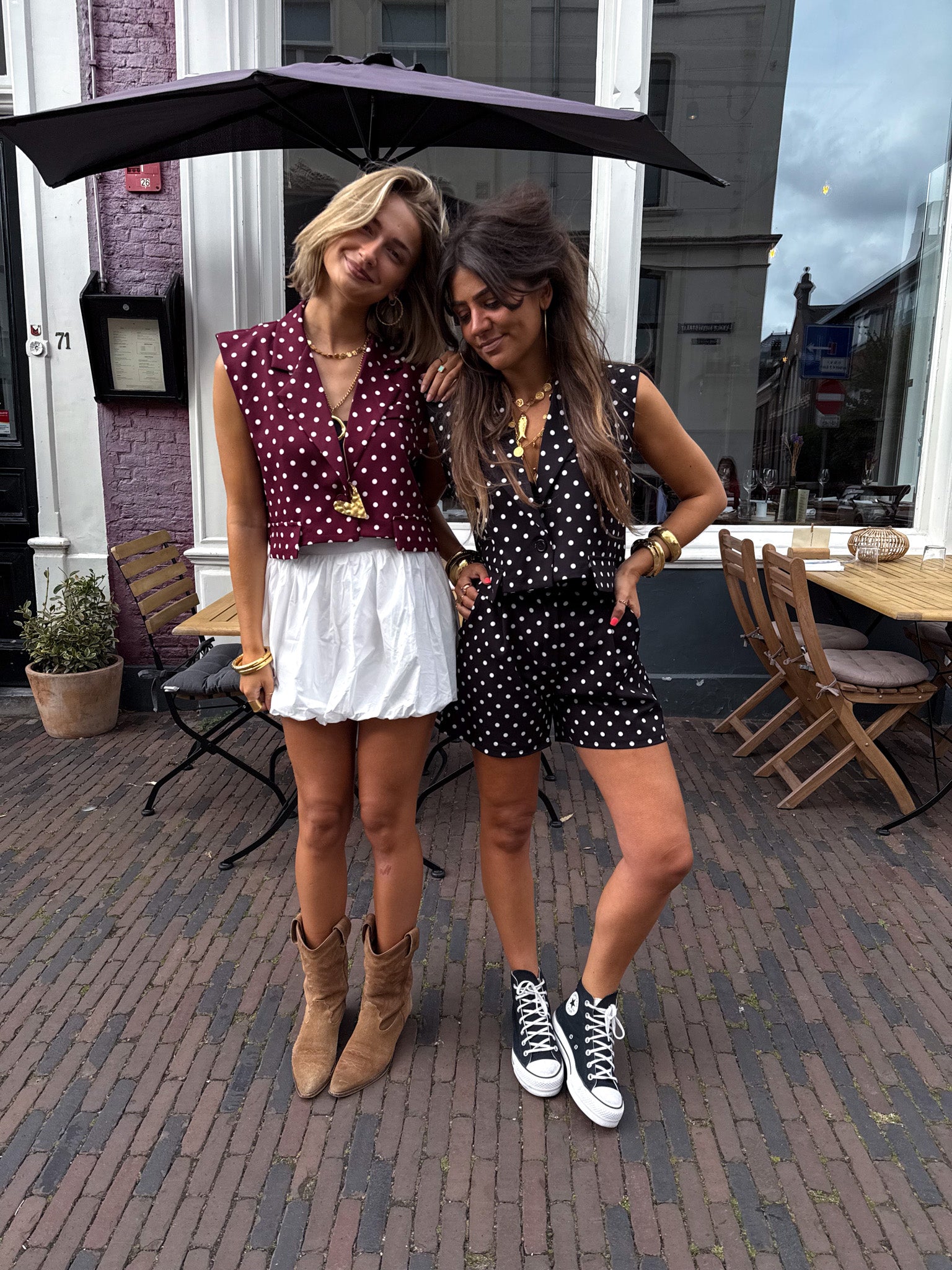 Pom Dots Gilet Bordeaux