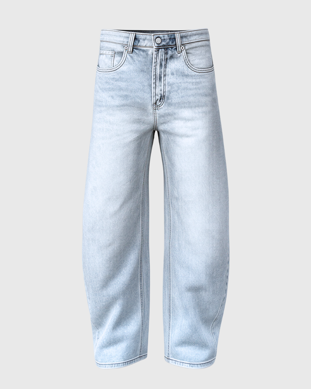 Barrel Balloon Jeans Light Fade Wash | Sky Blue