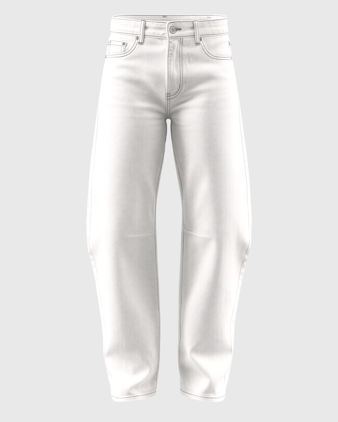 Barrel Balloon Jeans | White