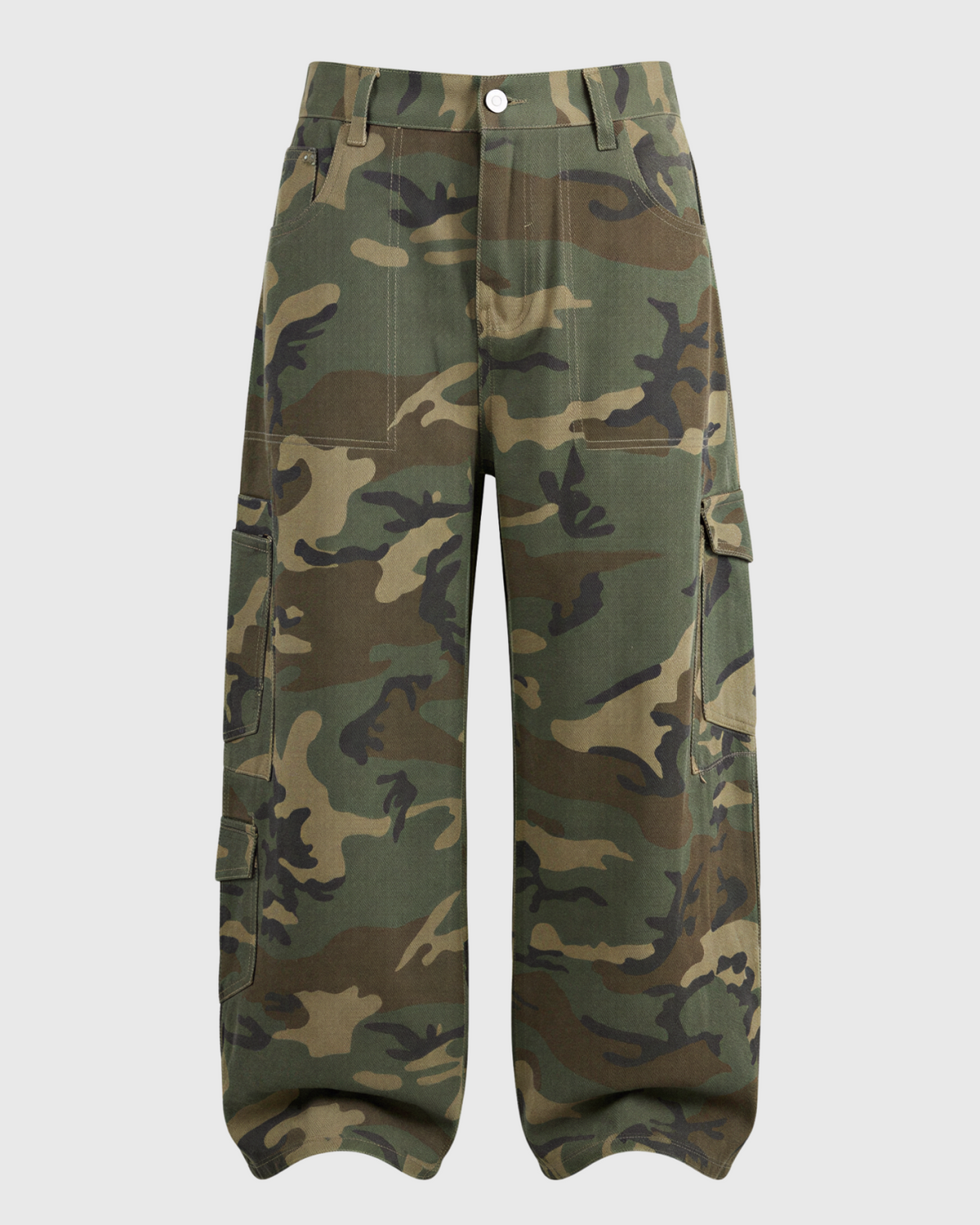 Camo Barrel Jeans | Green