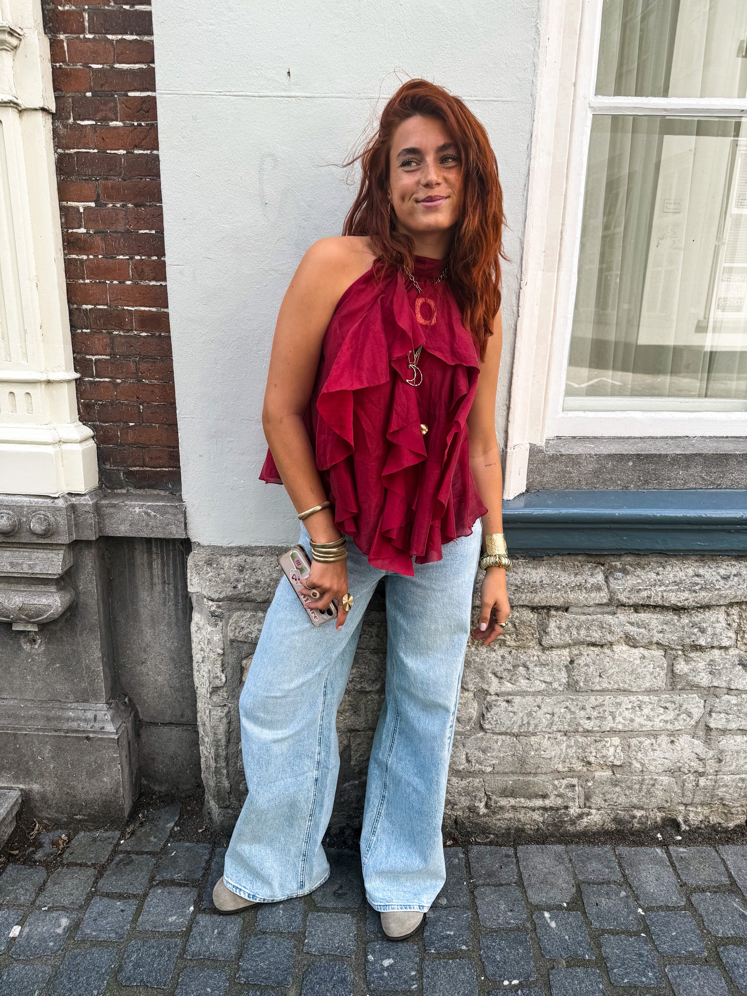 Raya Halter Top Bordeaux