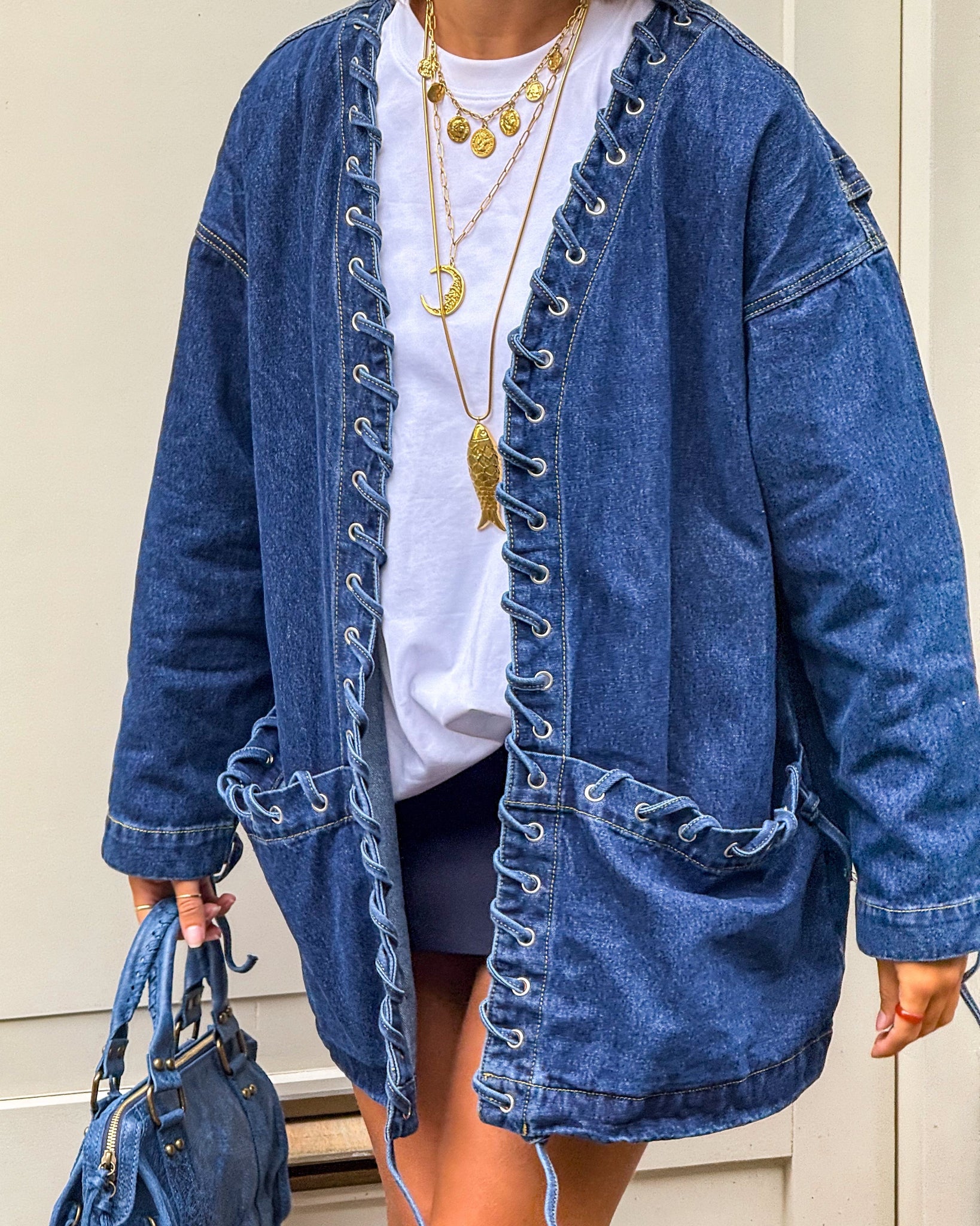 Veste en jean réfléchissante