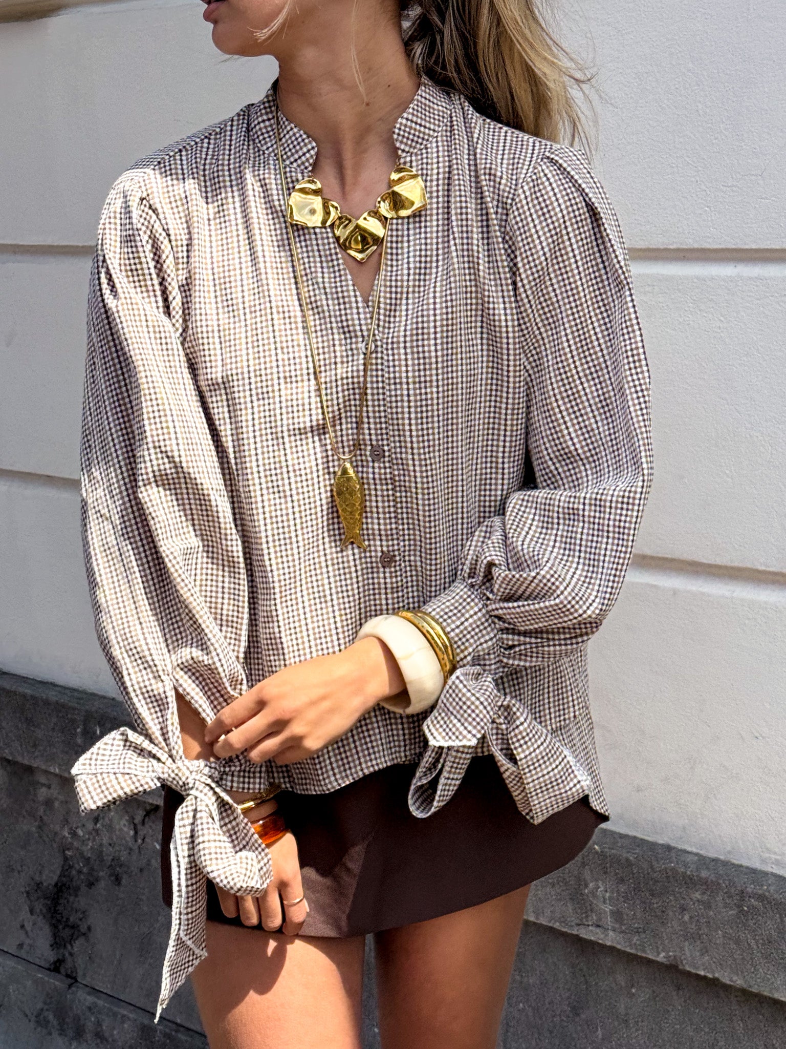 Reims Soft Blouse Brown