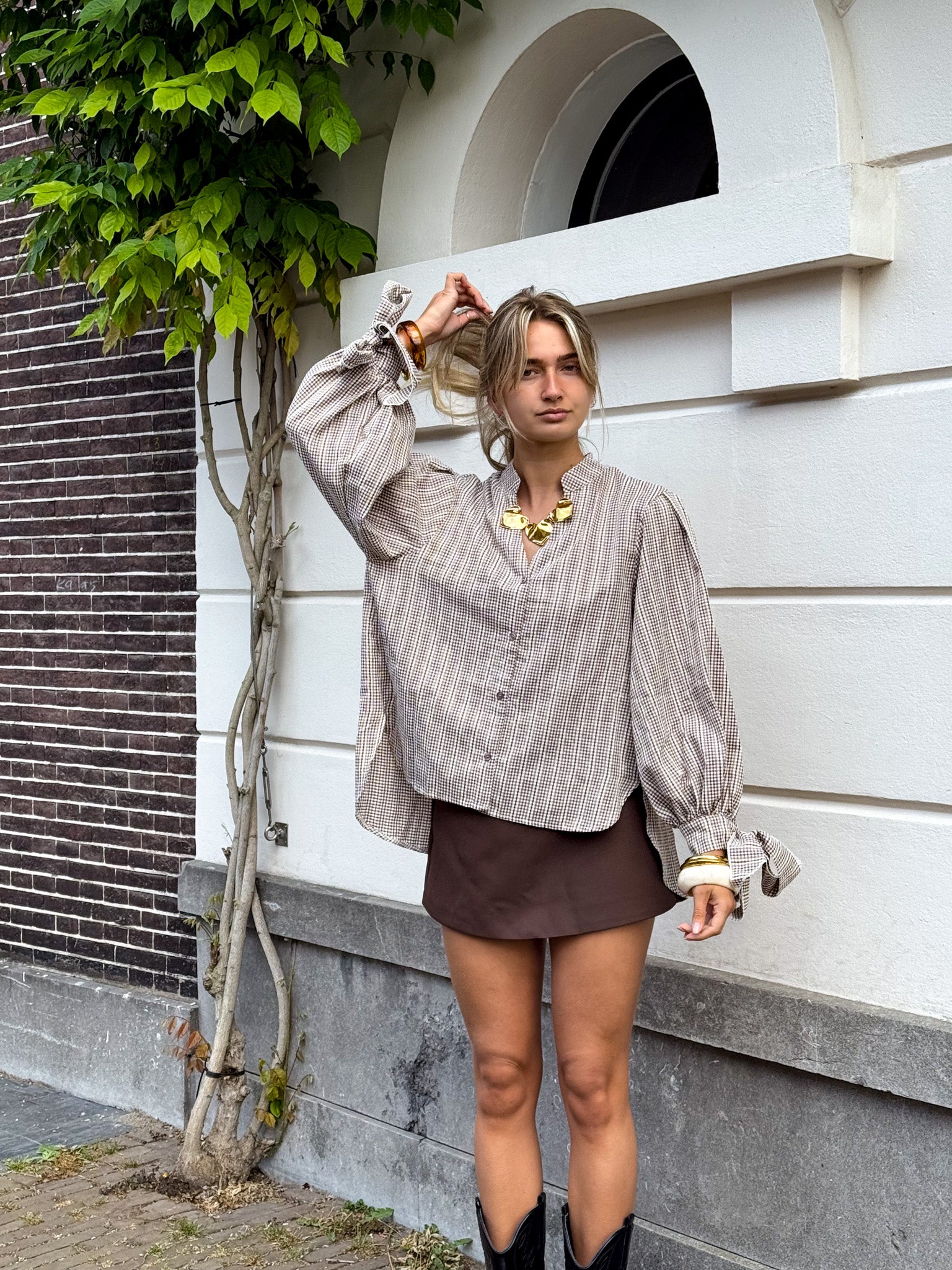 Reims Soft Blouse Bruin