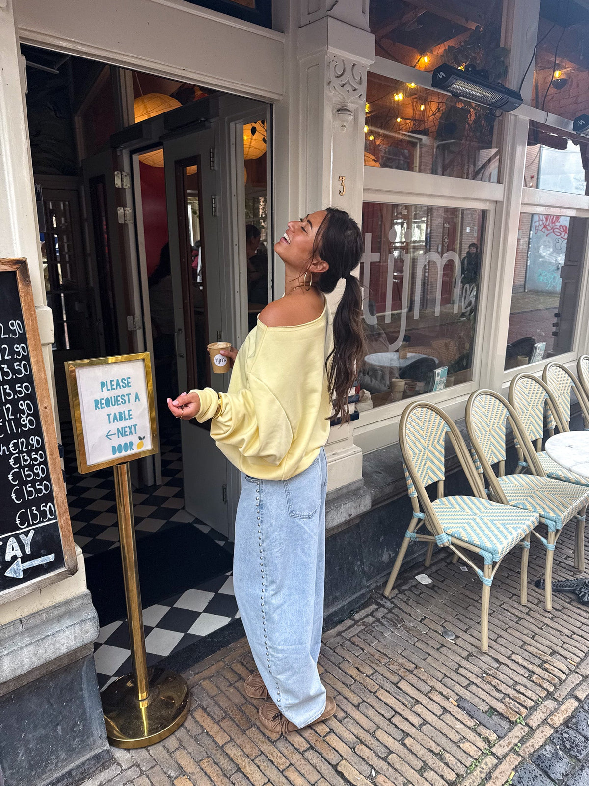 Riz Off Shoulder Trui | Lemon