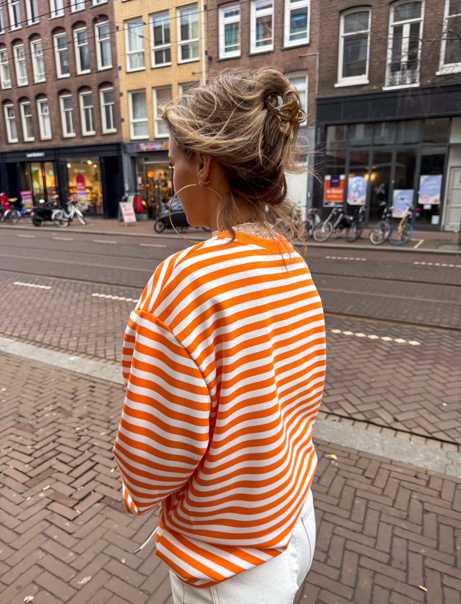 Stripes on Stripes Longsleeve Oranje