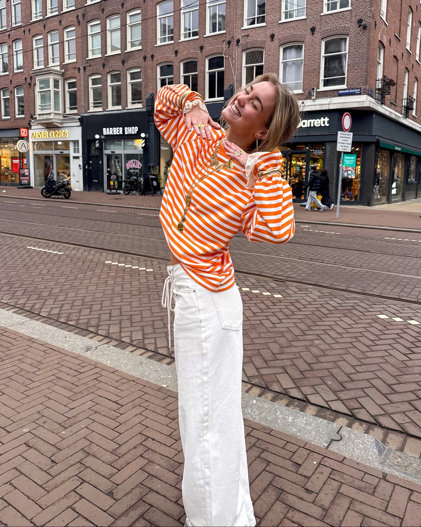 Stripes on Stripes Longsleeve Oranje