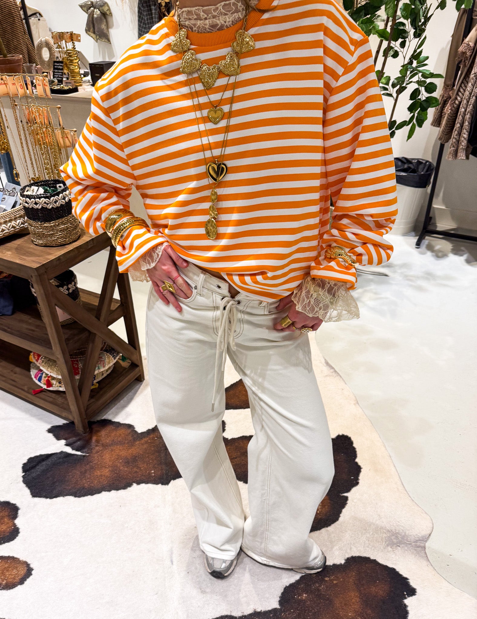 Stripes on Stripes Longsleeve Oranje