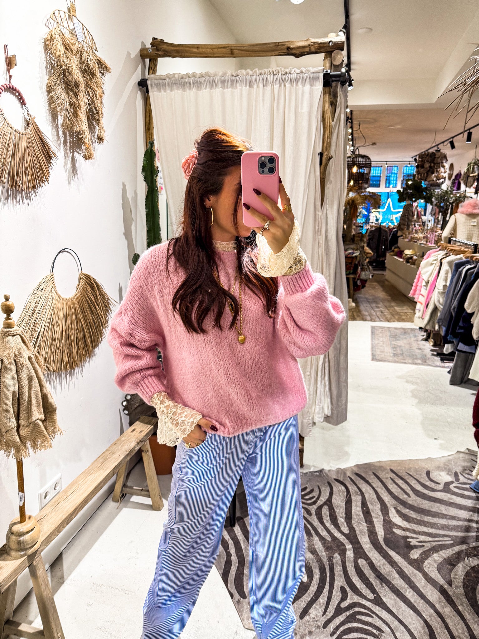 Striped Trousers Skye Blue