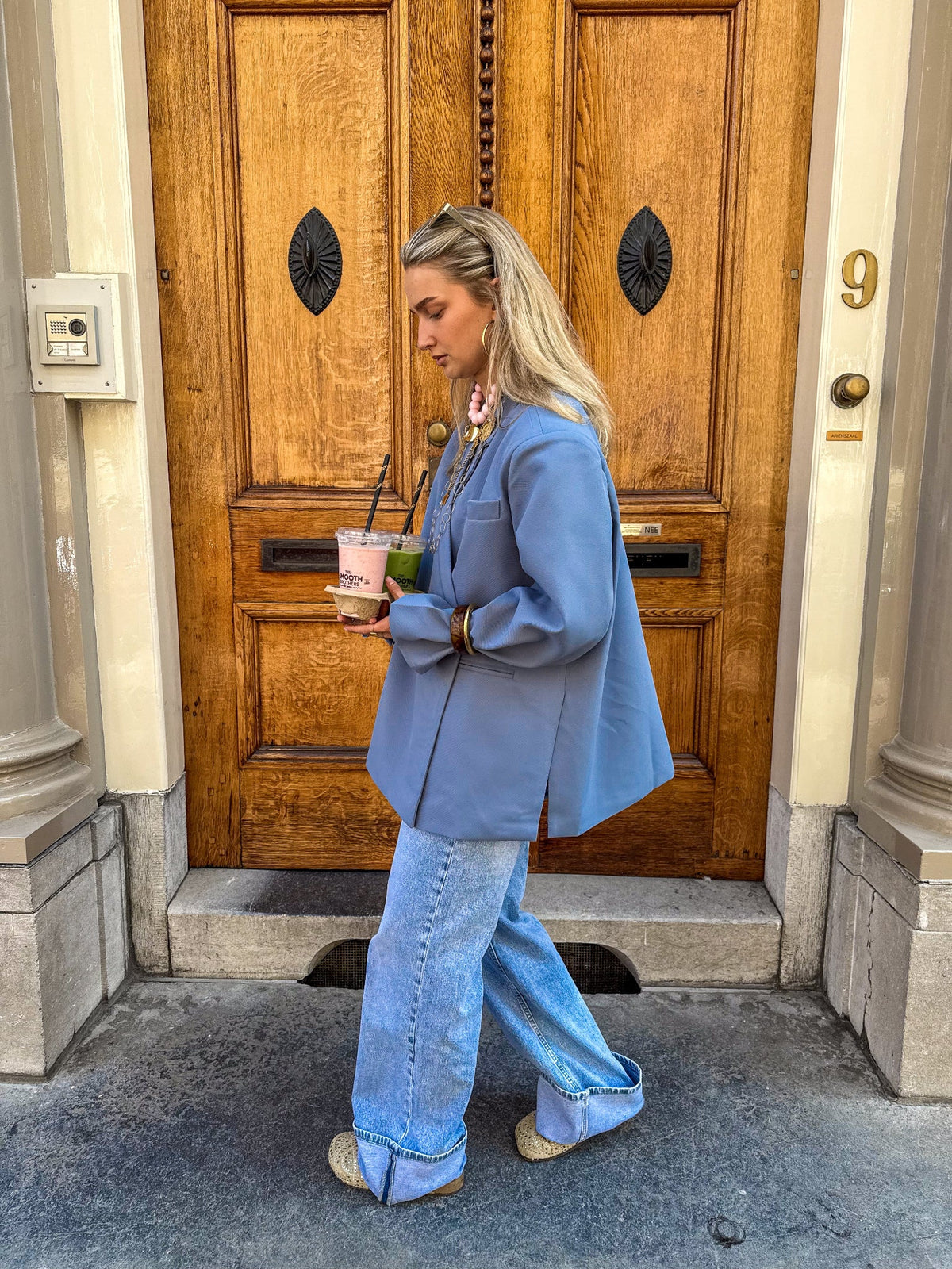 Noemie Mid Waist Jeans | Blue
