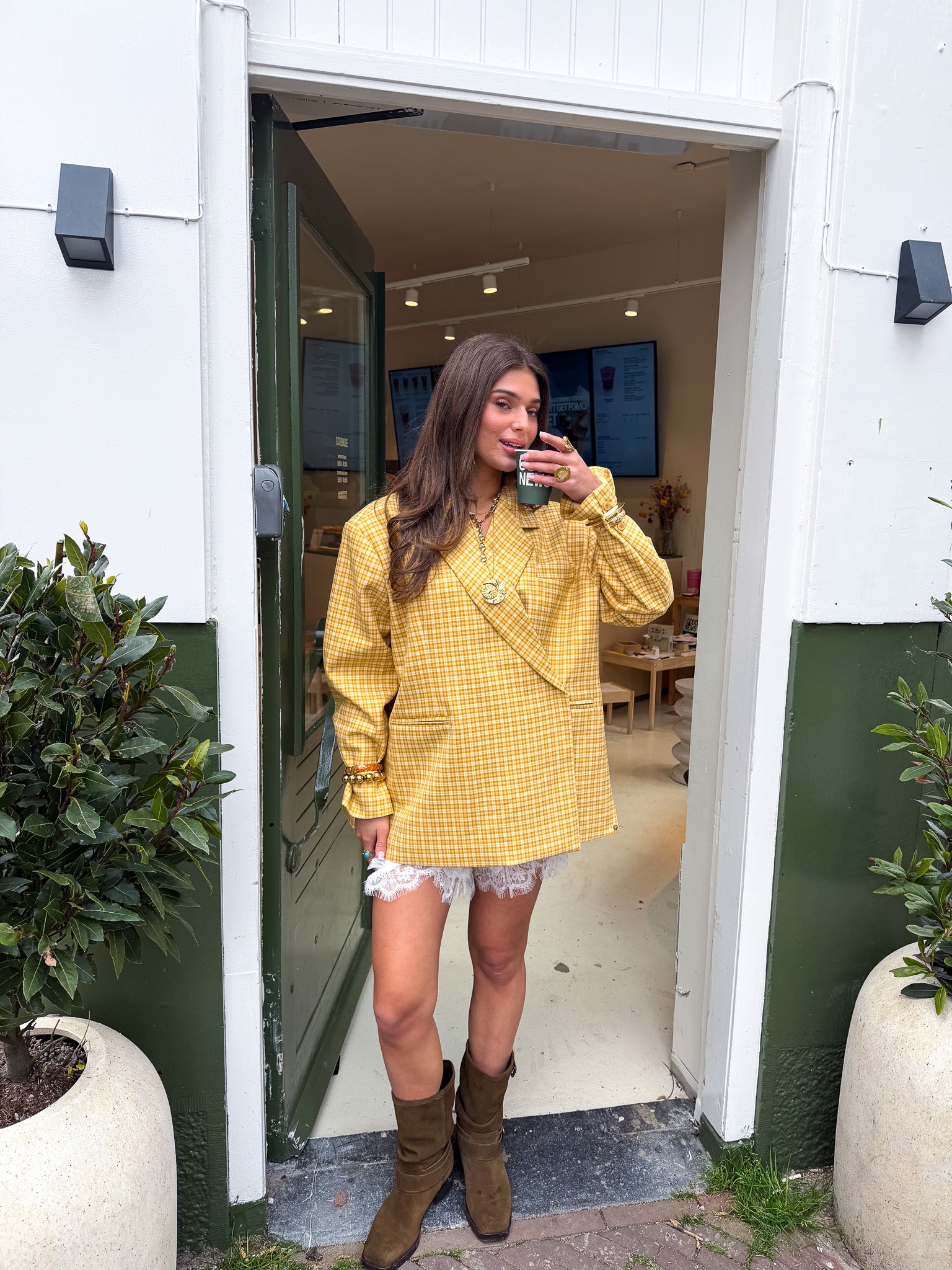 Saint Blazer Carreaux Jaune