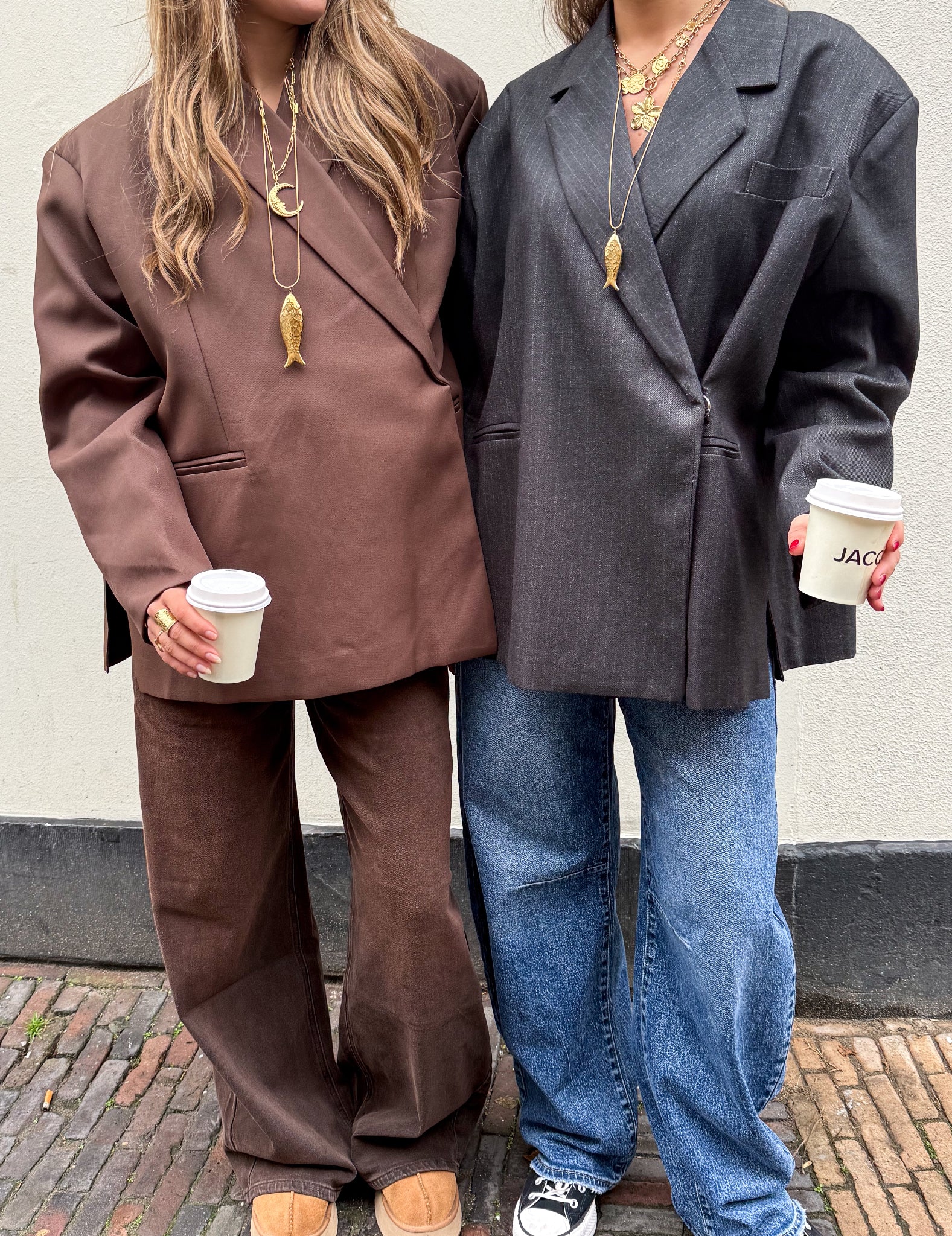 Saint Oversized Blazer Grey Stripe