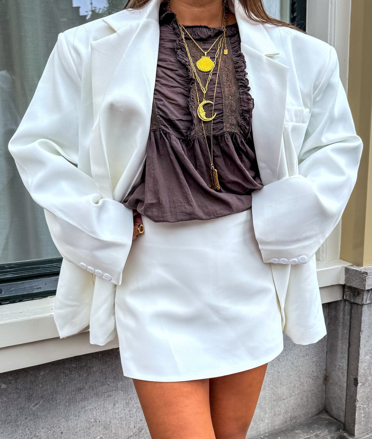 Saint Oversized Blazer | White