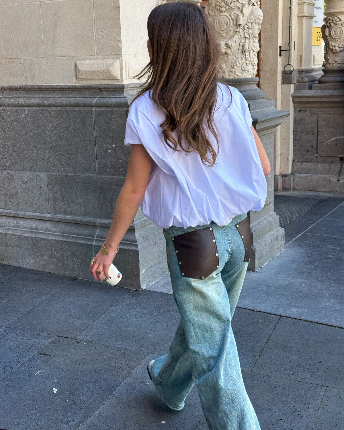 Back Pocket Wide Leg Jeans | Blue