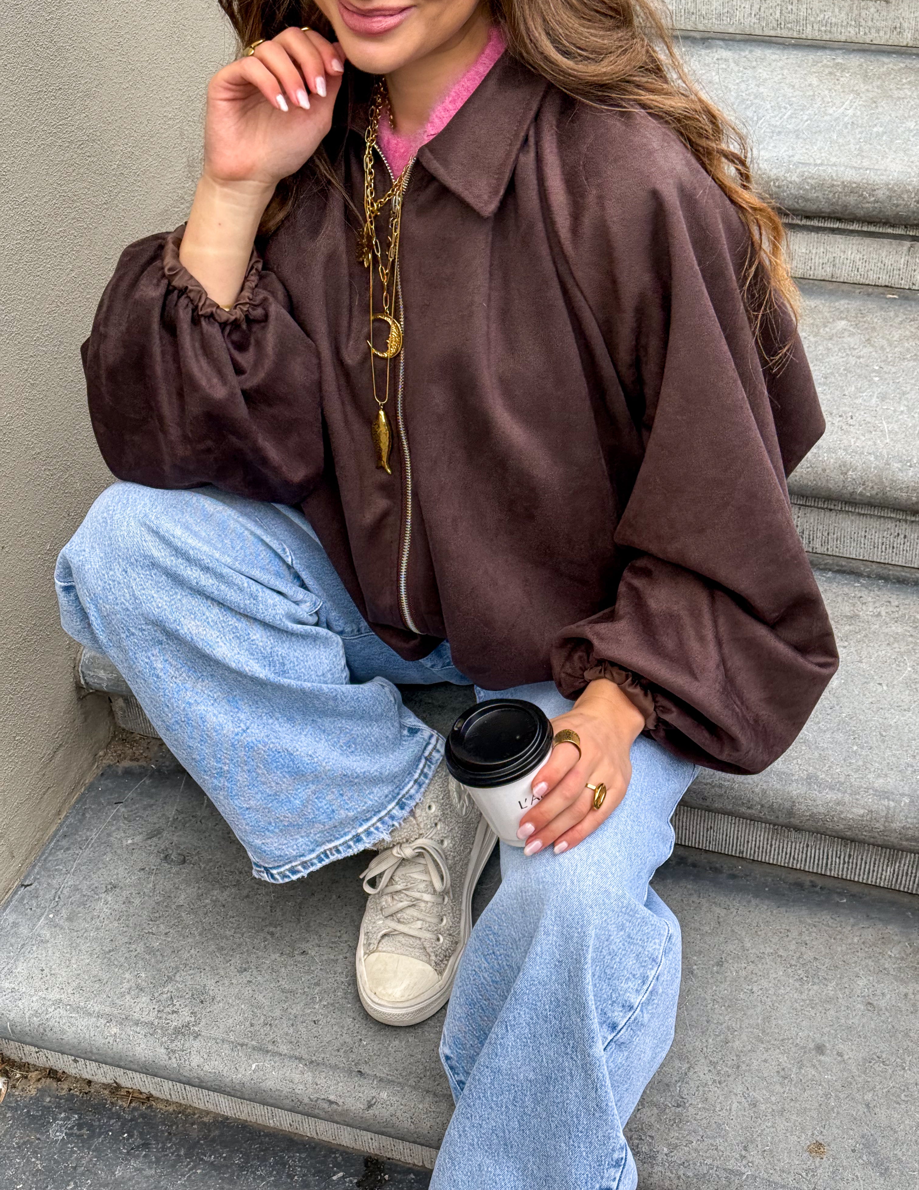 Season Jacket Suede Brown