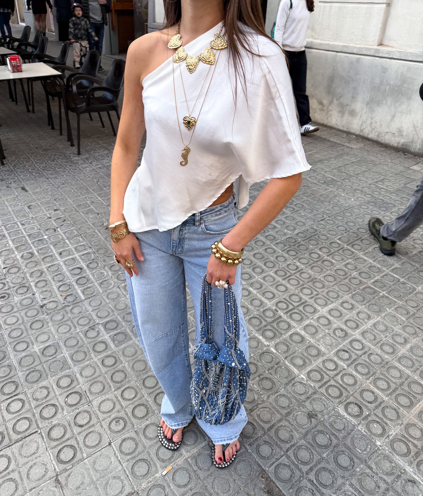 Sem One Shoulder Top White