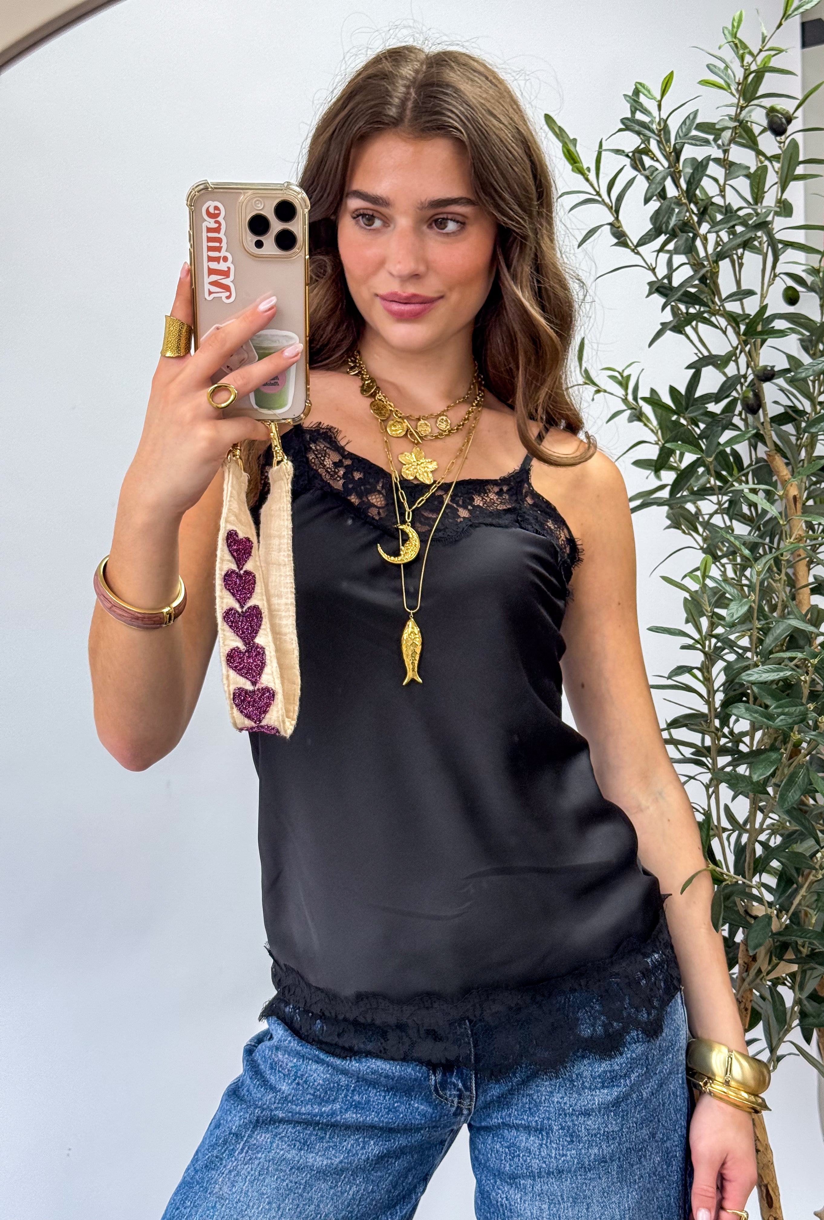 Sensa Lace Top Black