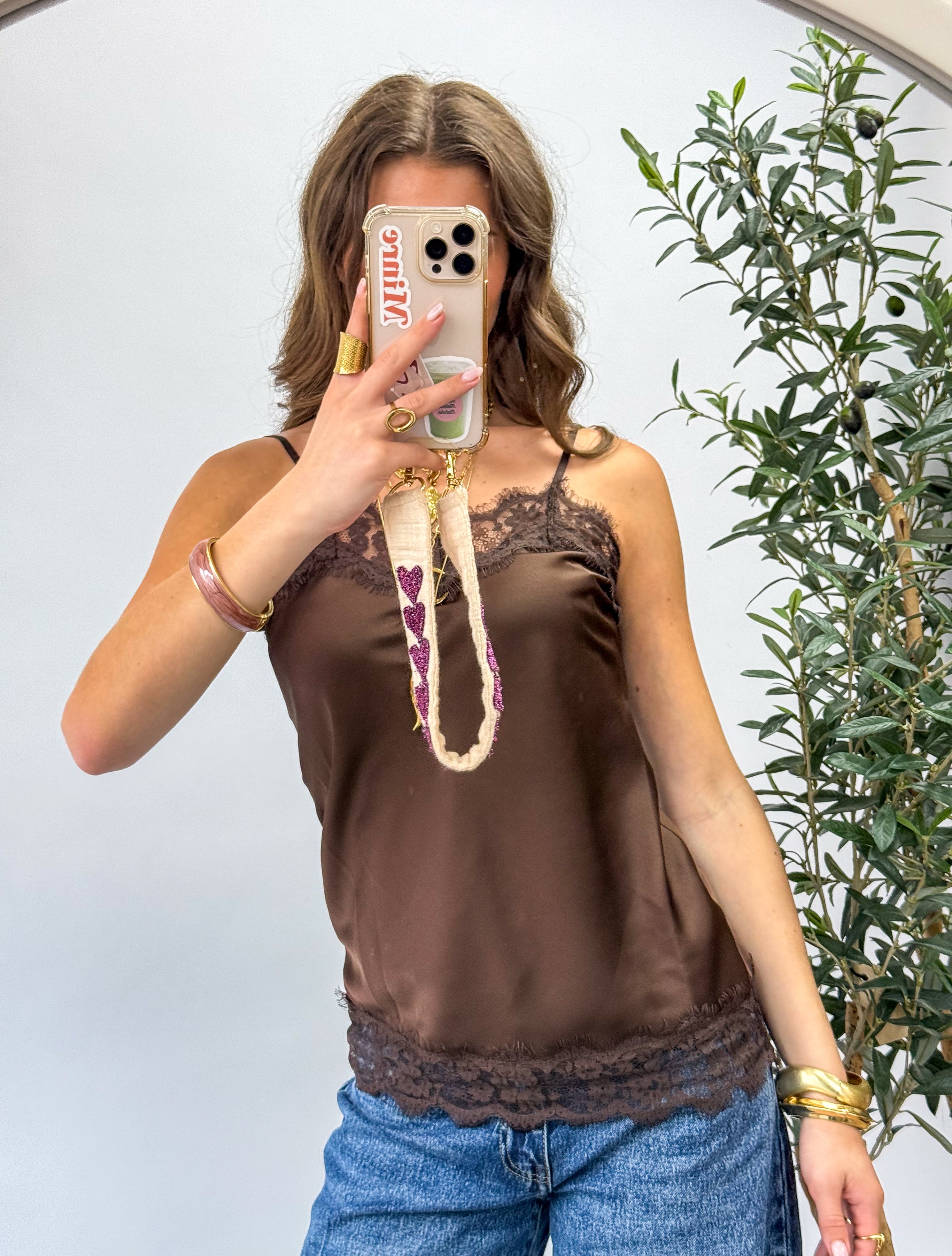 Sensa Lace Top Brown