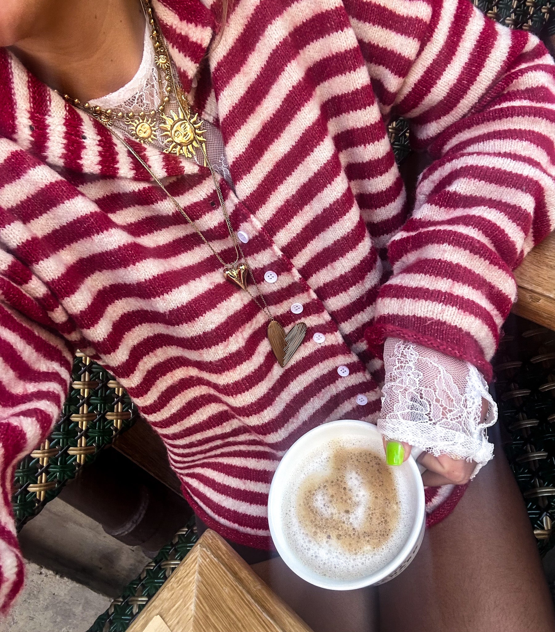 Serena Vest Red Stripe