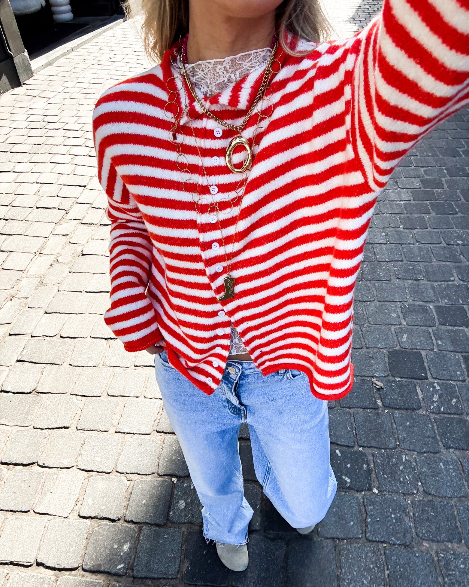 Serena Vest Orange Stripe