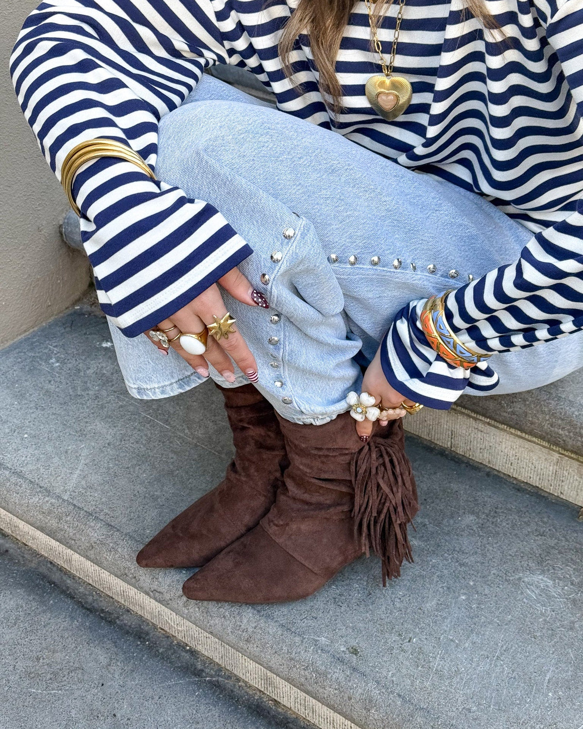 Slouchy Franje Laars | Brown