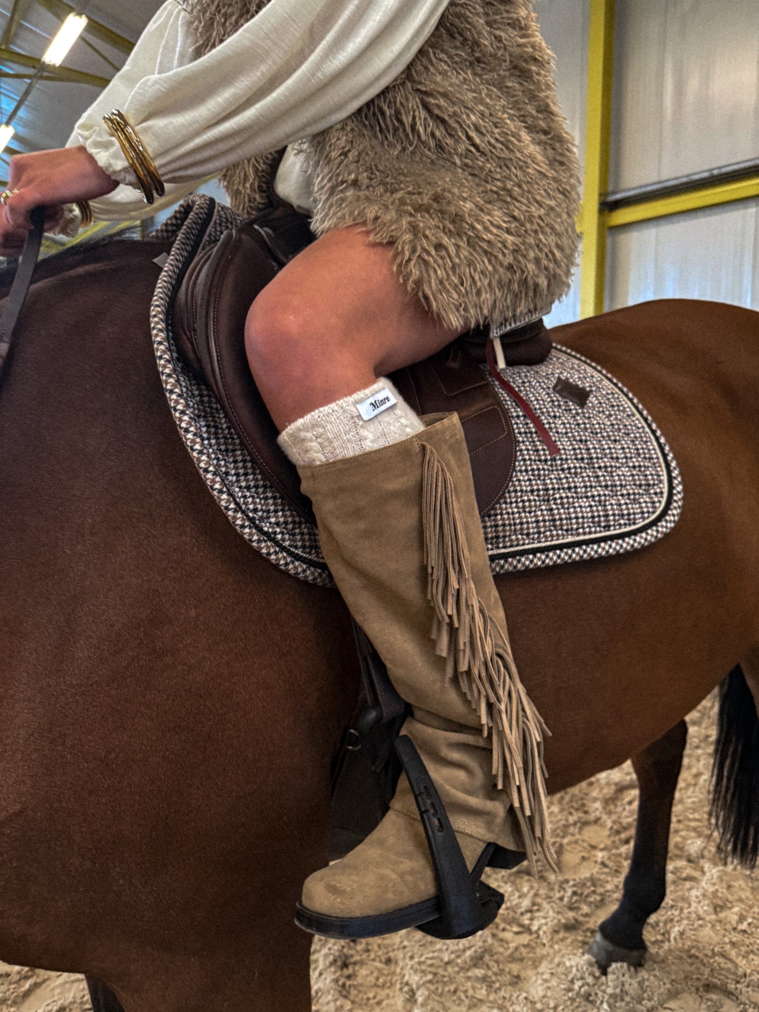 Chaussettes hautes Minre Crème