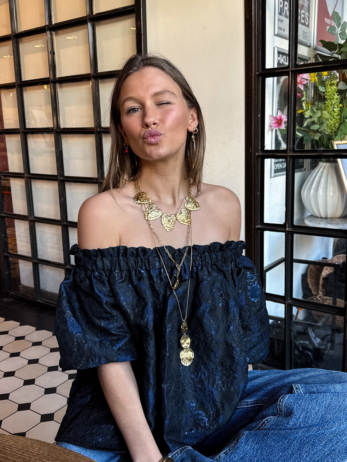 Chunky Hearts Ketting | Gold