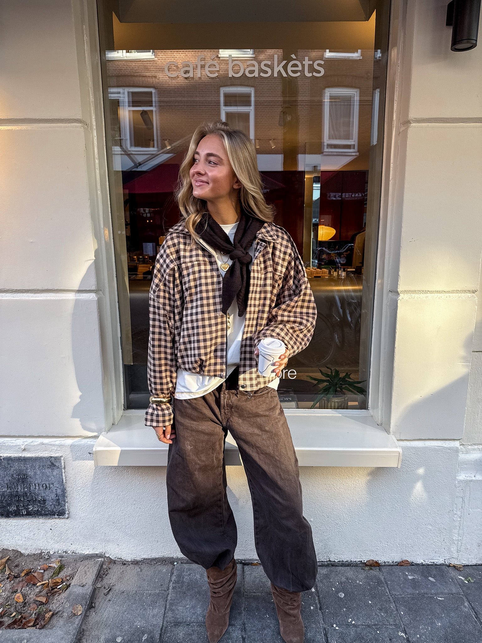 Baggy Balloon Fit Jeans Brown