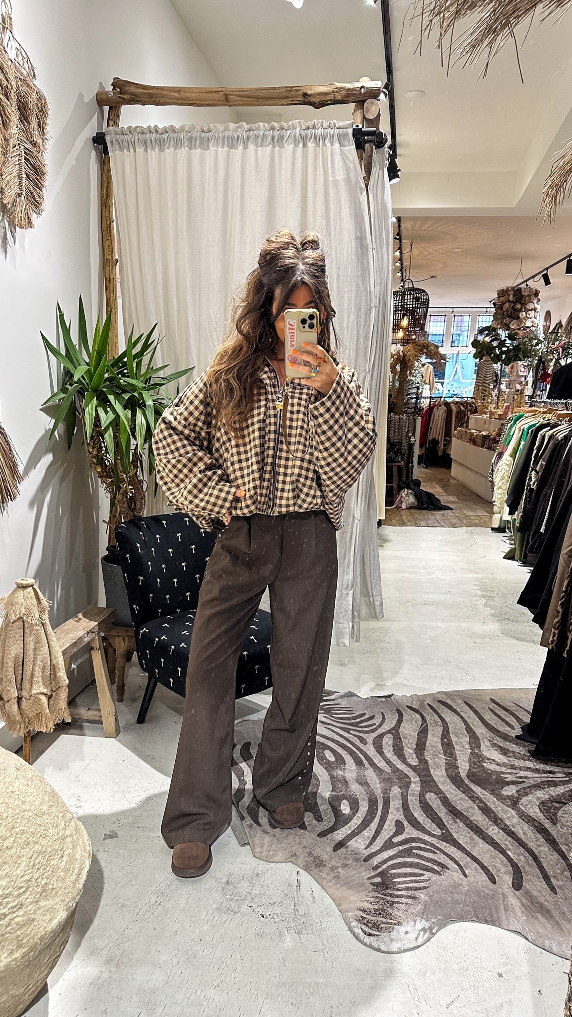 Pantalon Kendall clouté marron