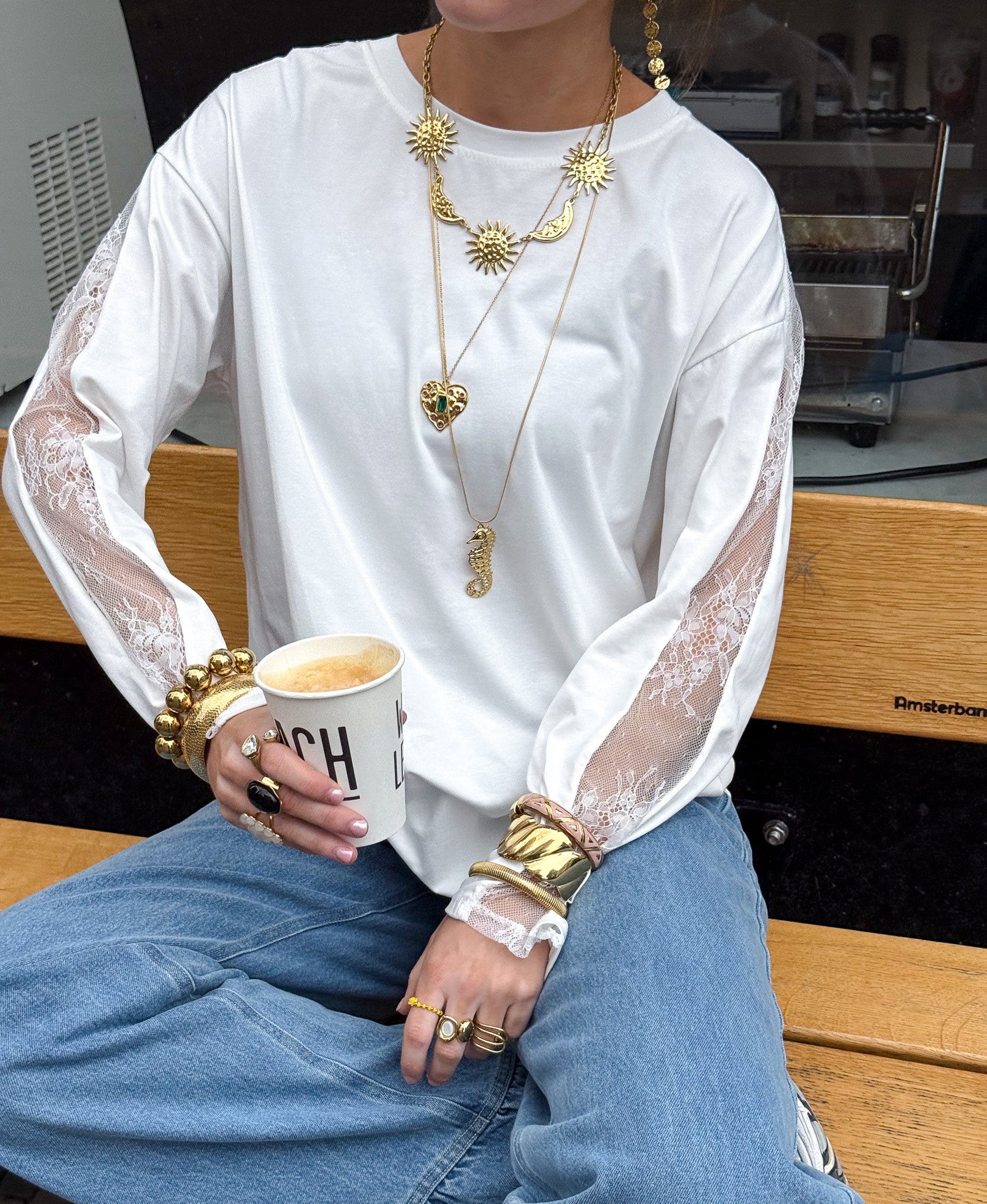 Sterre Longsleeve Wit Lace