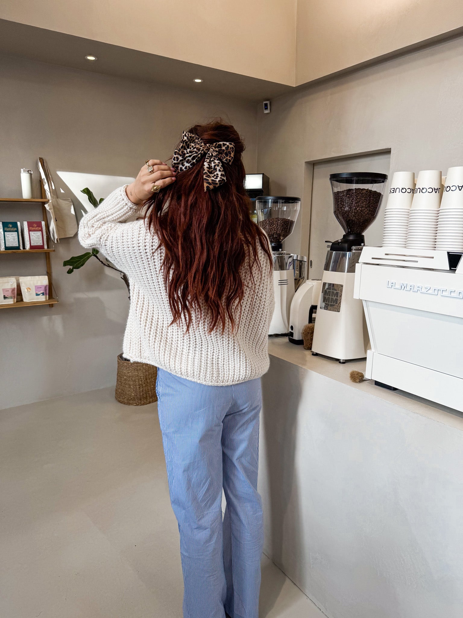 Striped Pantalon Skye Blue