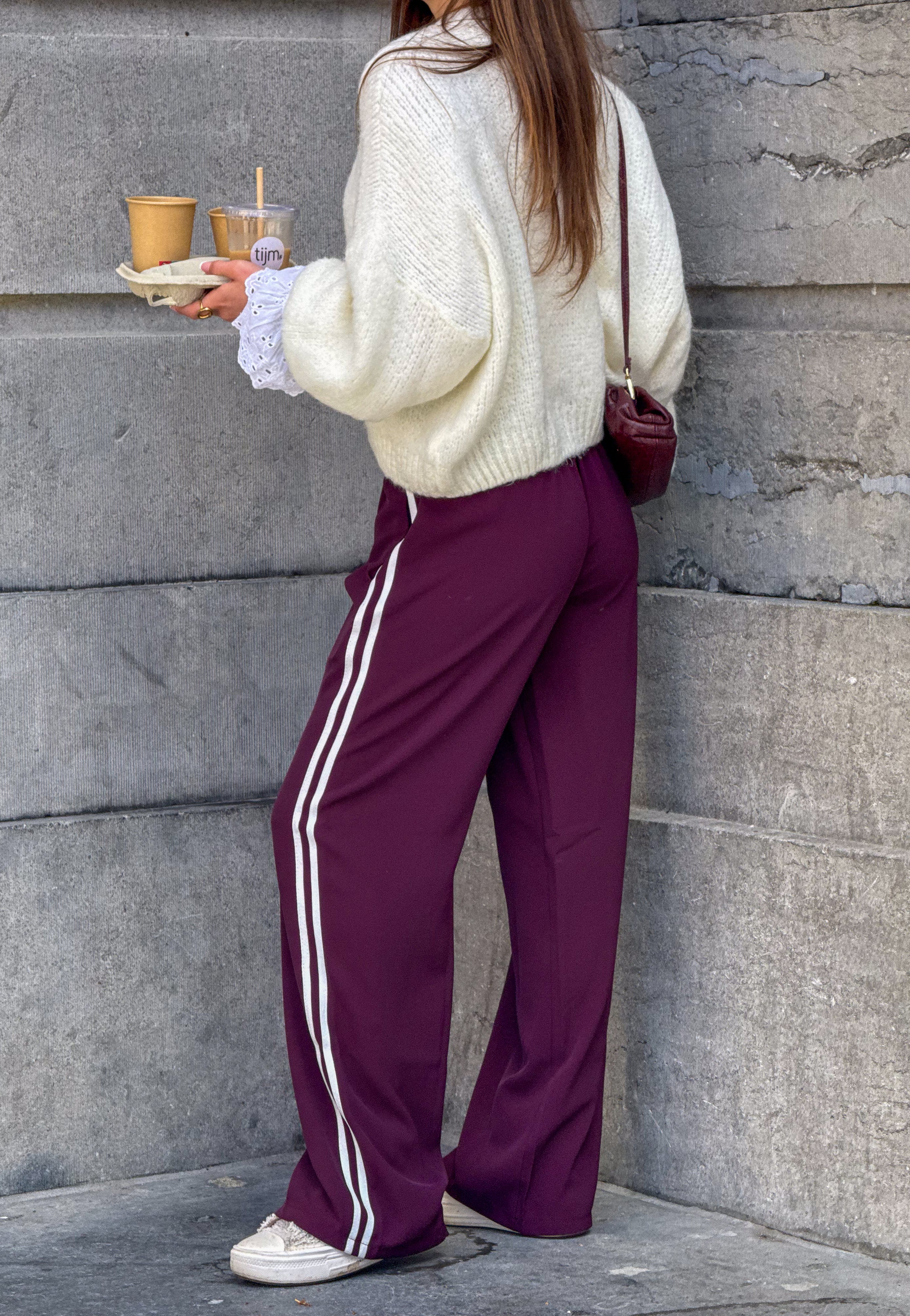 Pantalon rayé Bordeaux