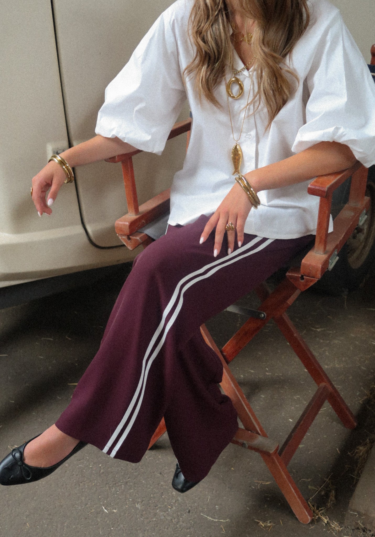 Striped Pants Bordeaux