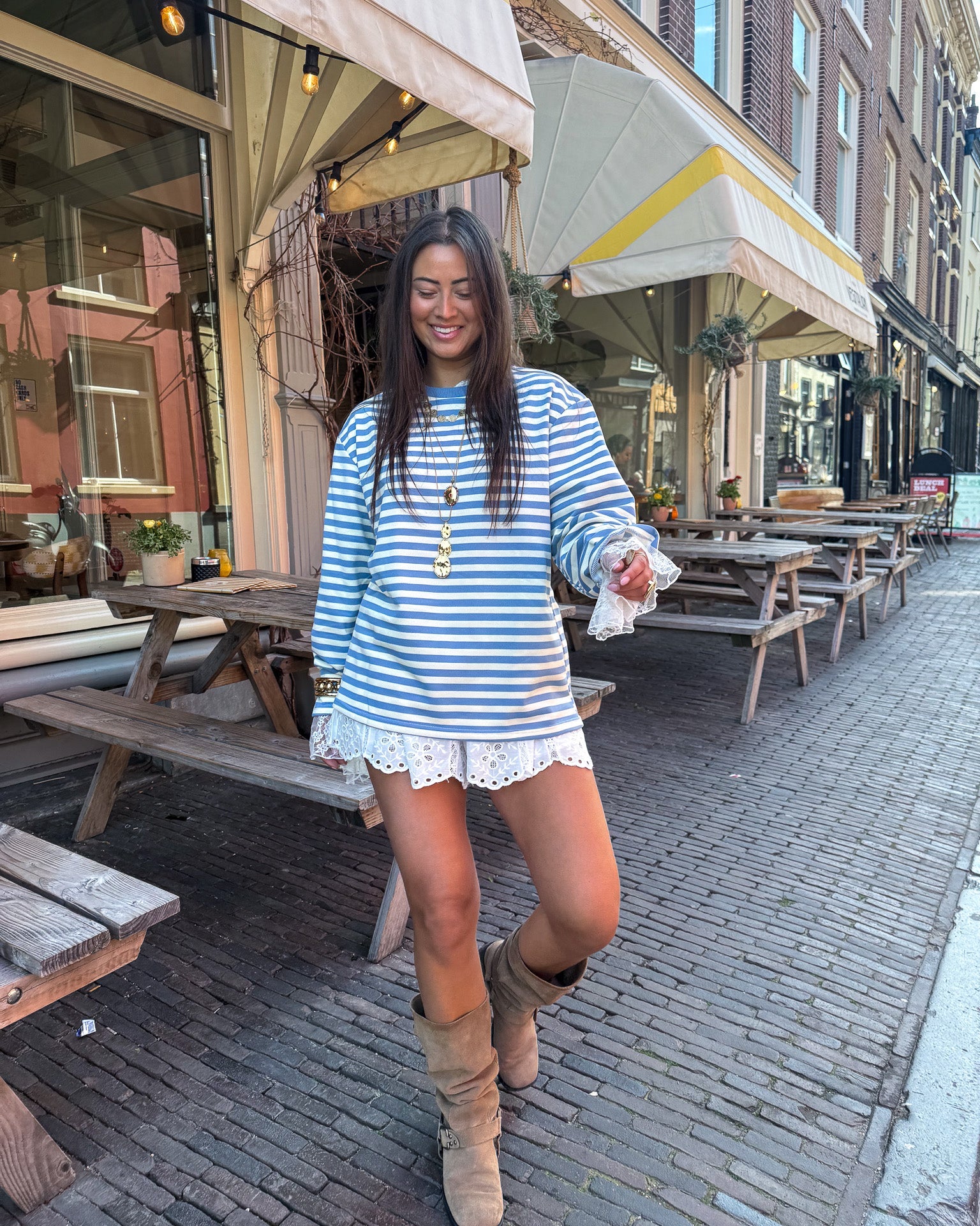 Stripes on Stripes Longsleeve Blauw