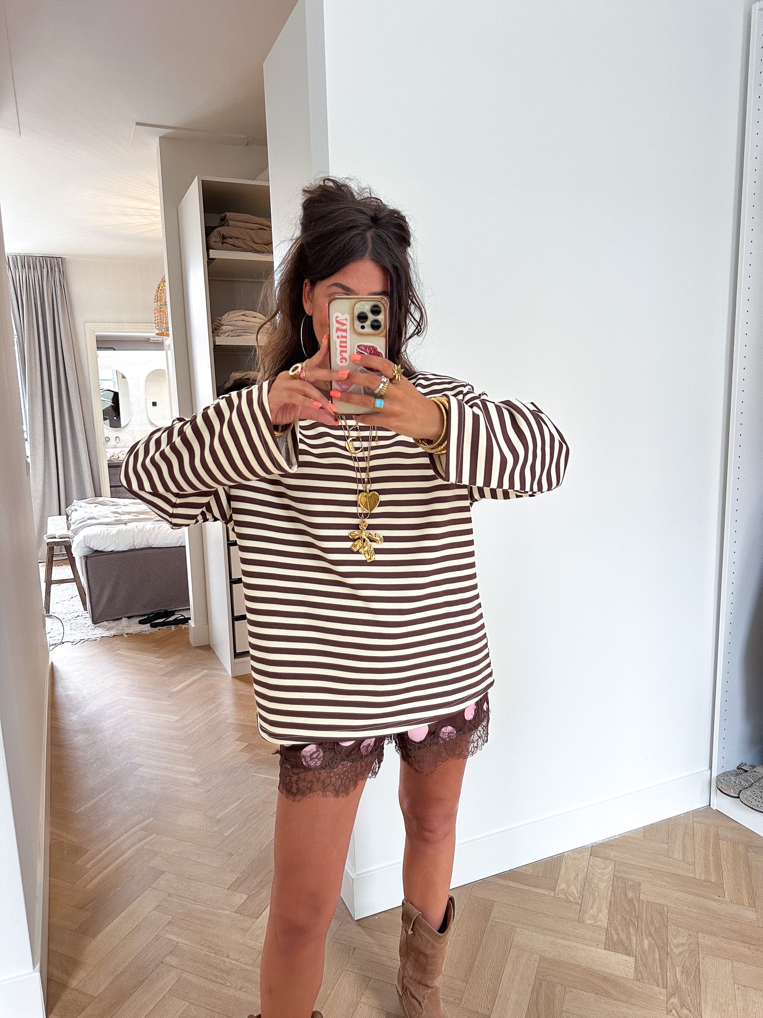 Stripes on Stripes Longsleeve Bruin