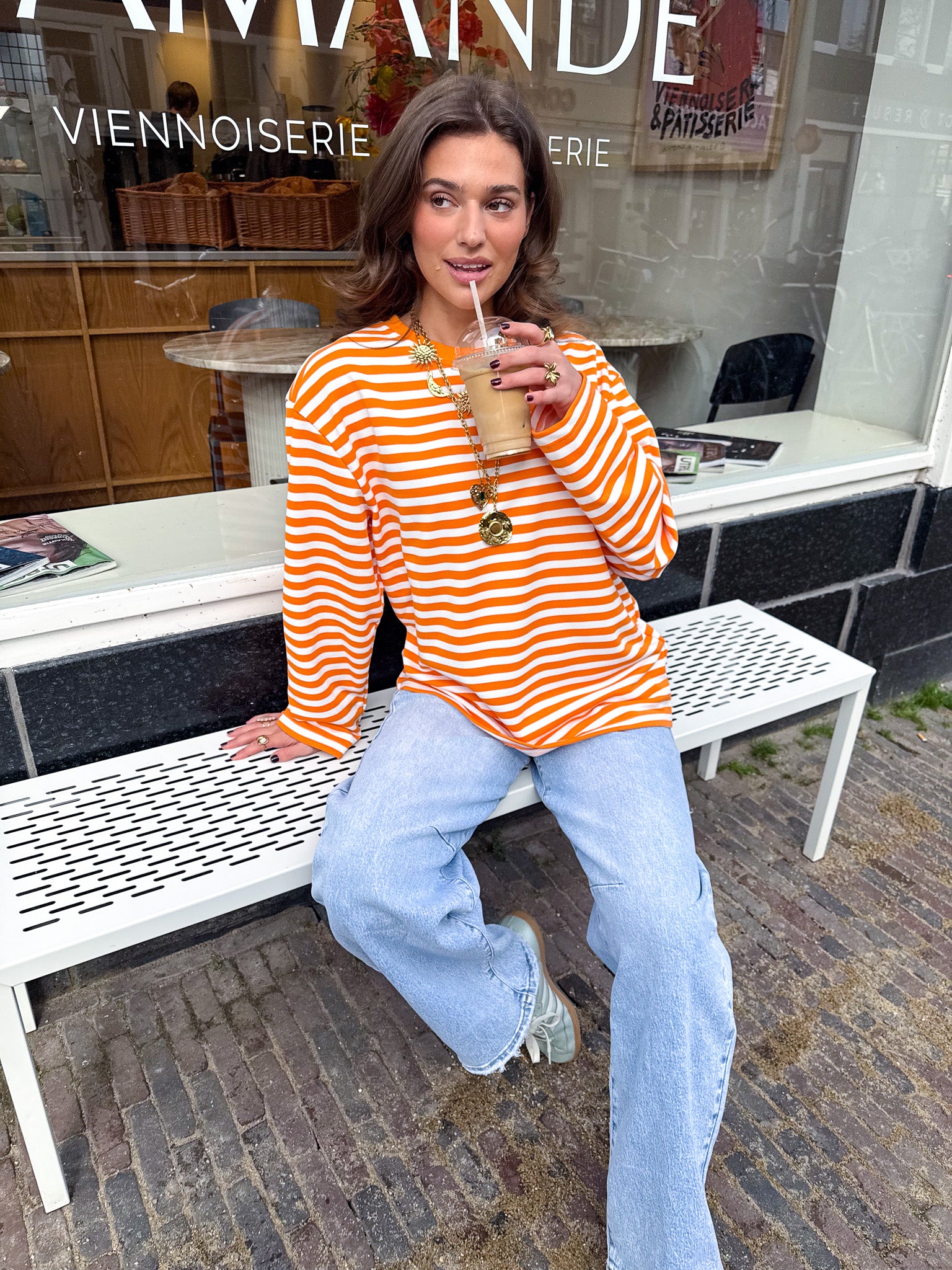 Stripes on Stripes Longsleeve Oranje