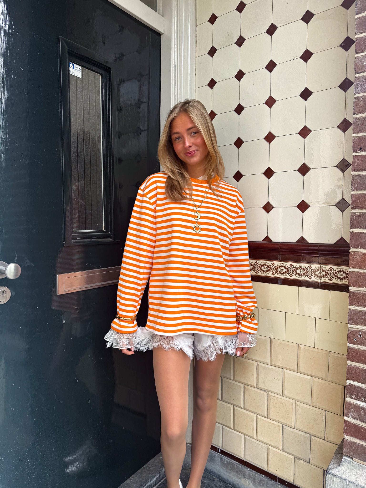 Stripes on Stripes Longsleeve Oranje