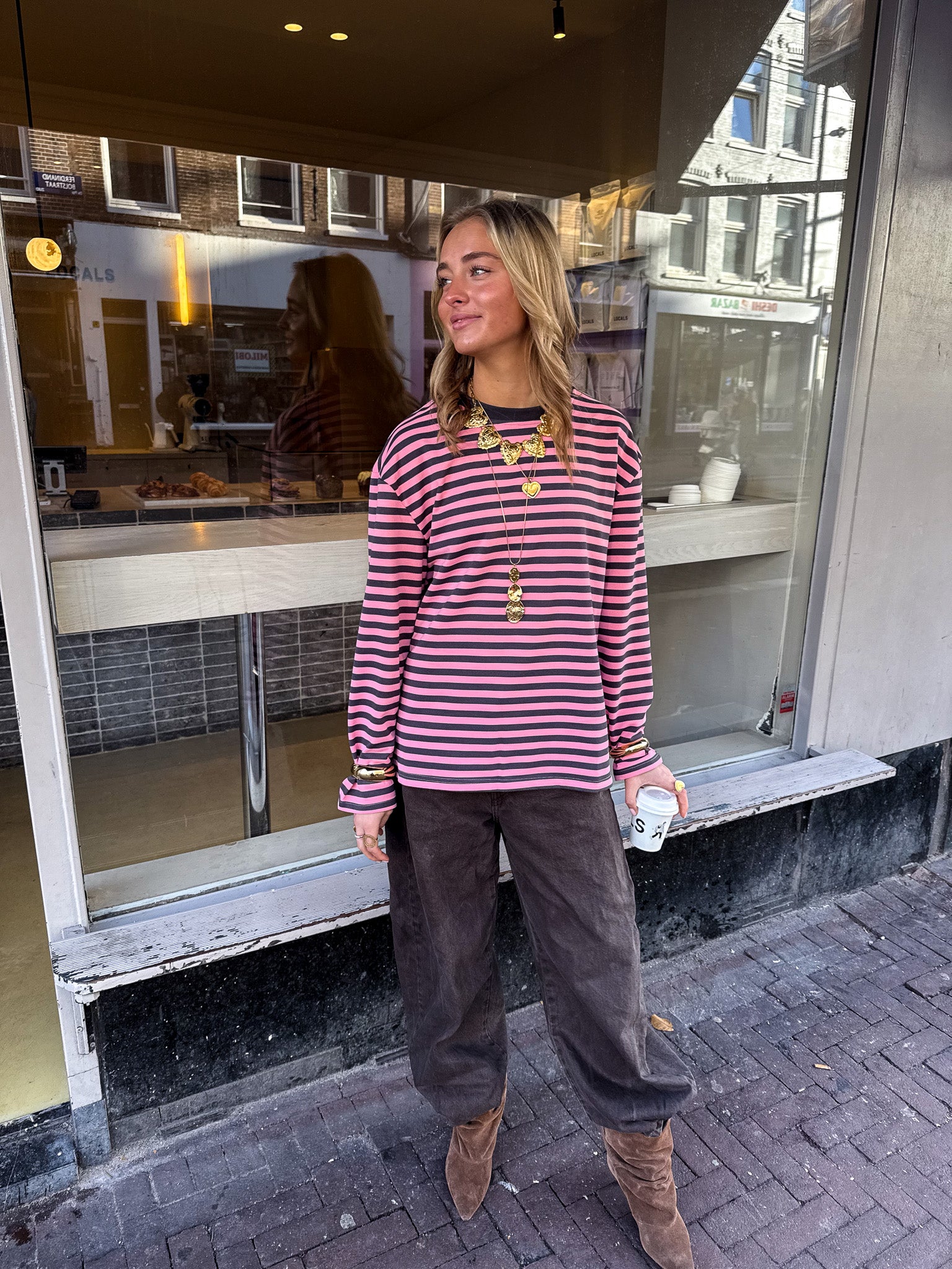 Stripes on Stripes Longsleeve Pink