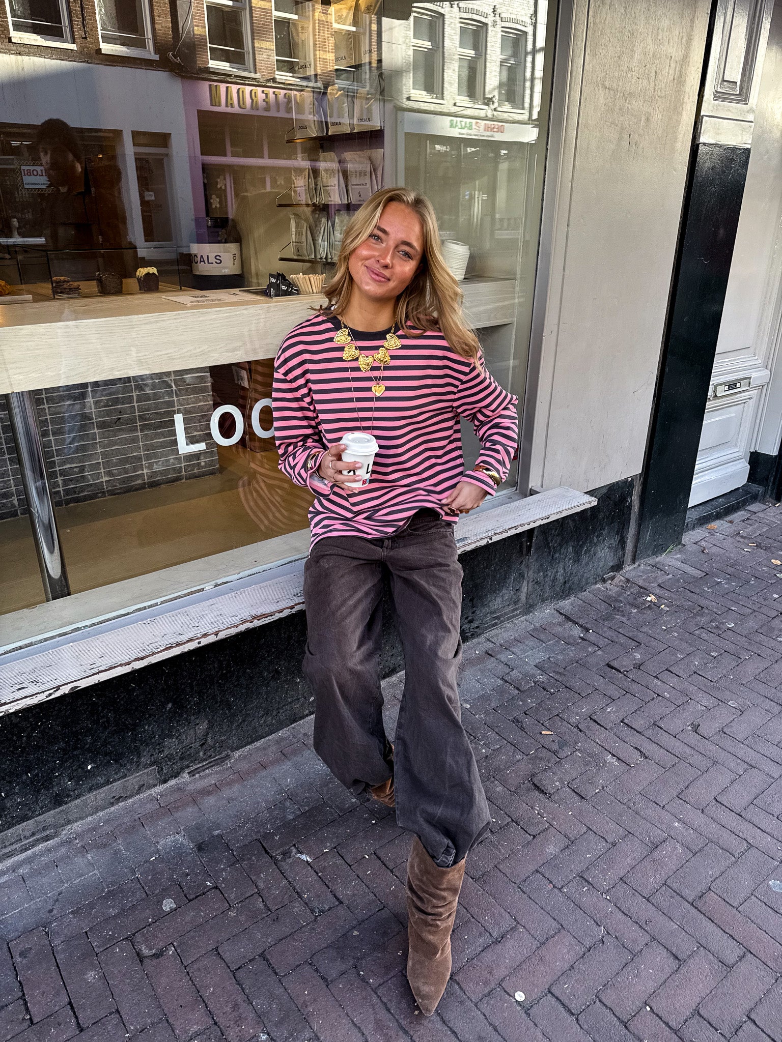 Stripes on Stripes Longsleeve Pink